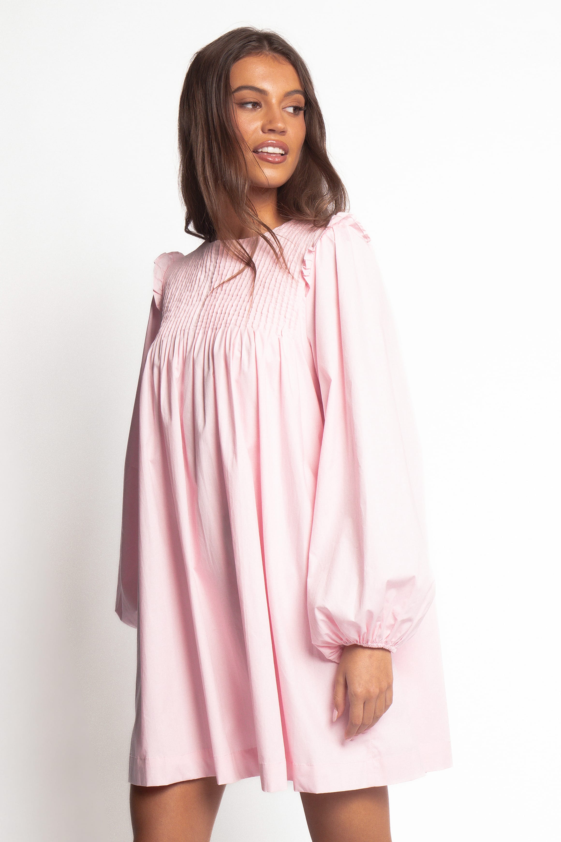 Petal and Pup USA DRESSES Wyatt Long Sleeve Mini Dress - Pink