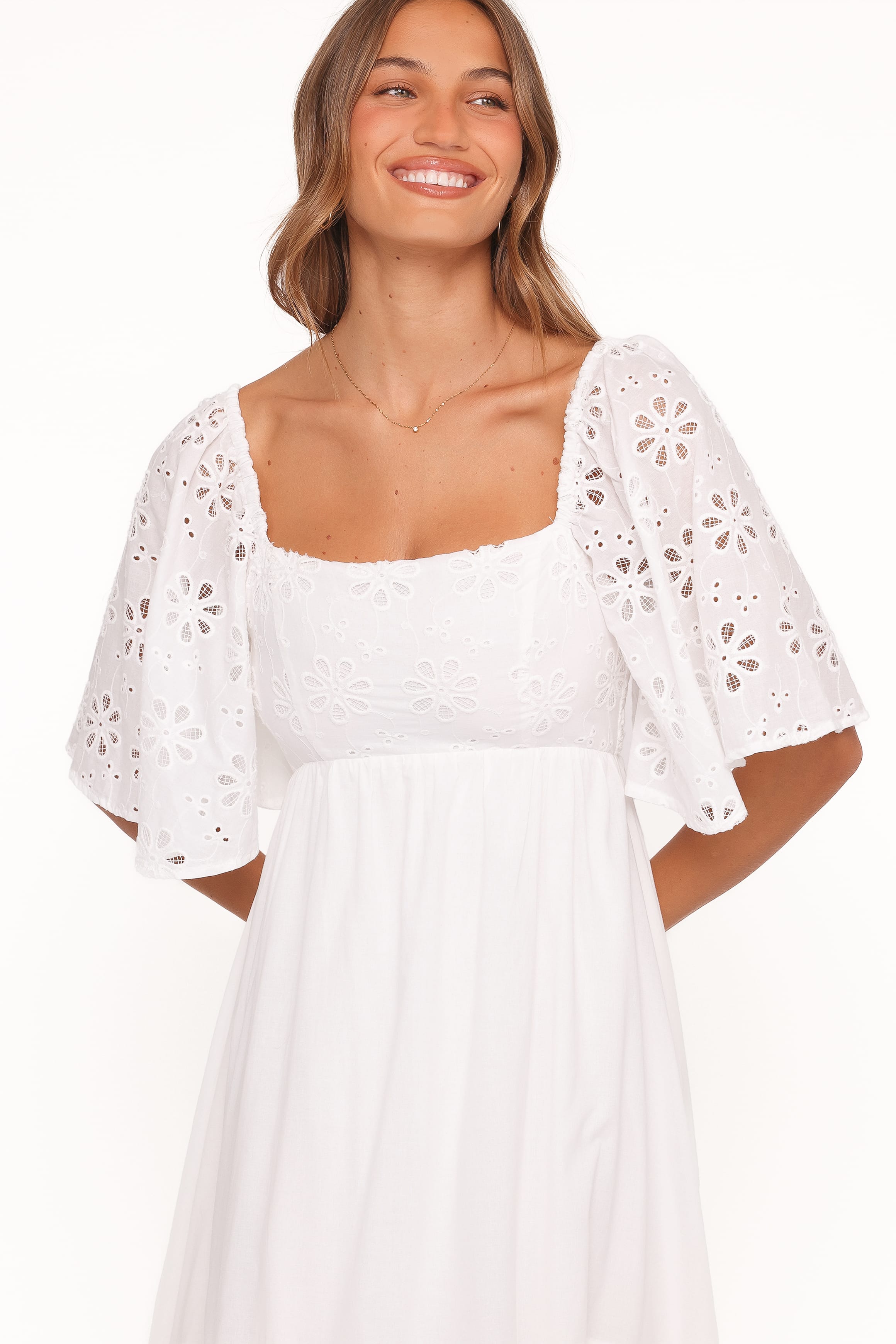 Petal and Pup USA DRESSES Xana Maxi Dress - White Broderie