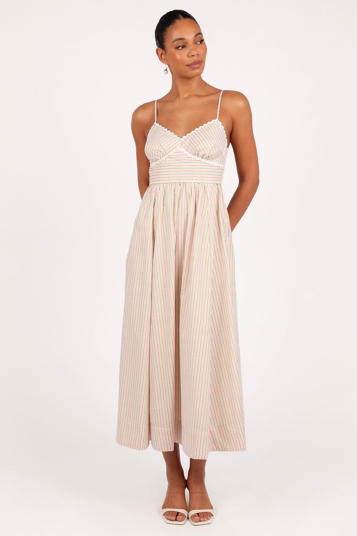 Petal and Pup USA DRESSES Yasmin Midi Dress - Wave Stripe (Hold for Rack)