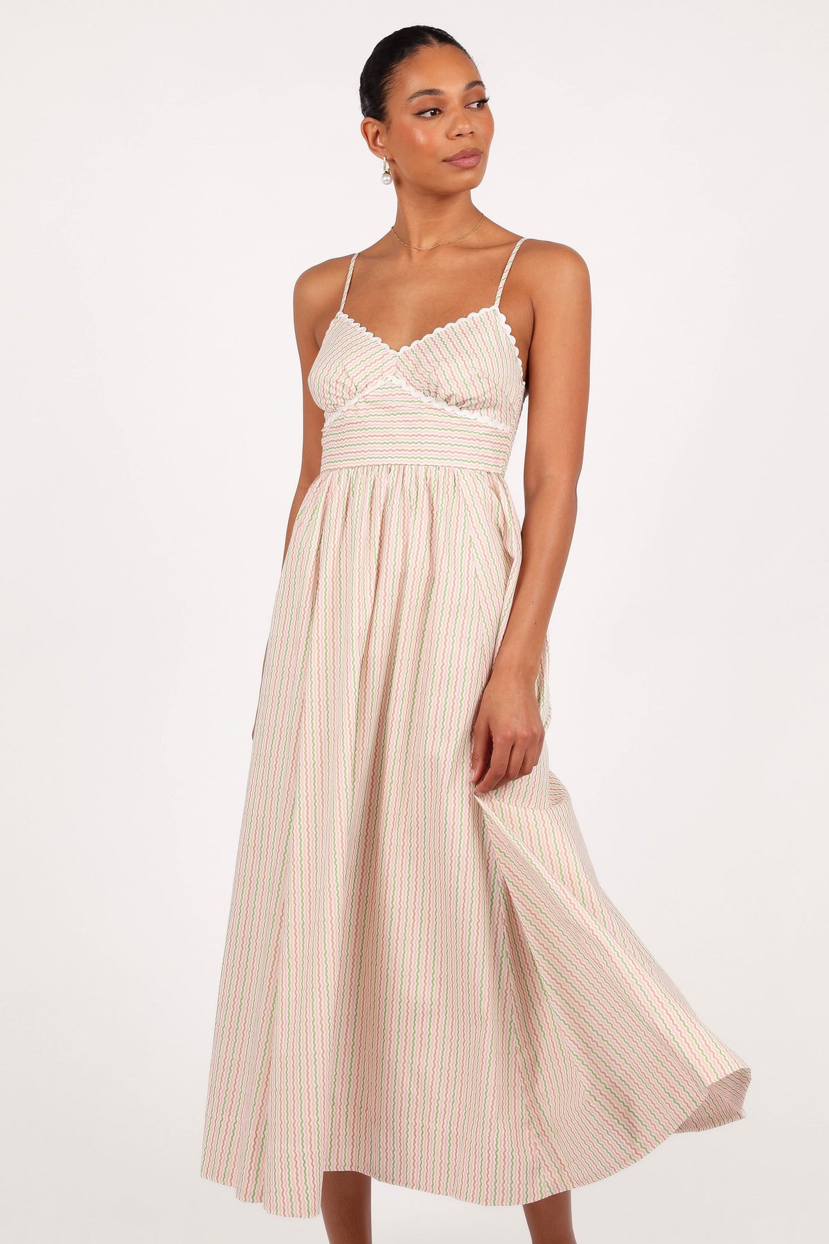 Petal and Pup USA DRESSES Yasmin Midi Dress - Wave Stripe (Hold for Rack)