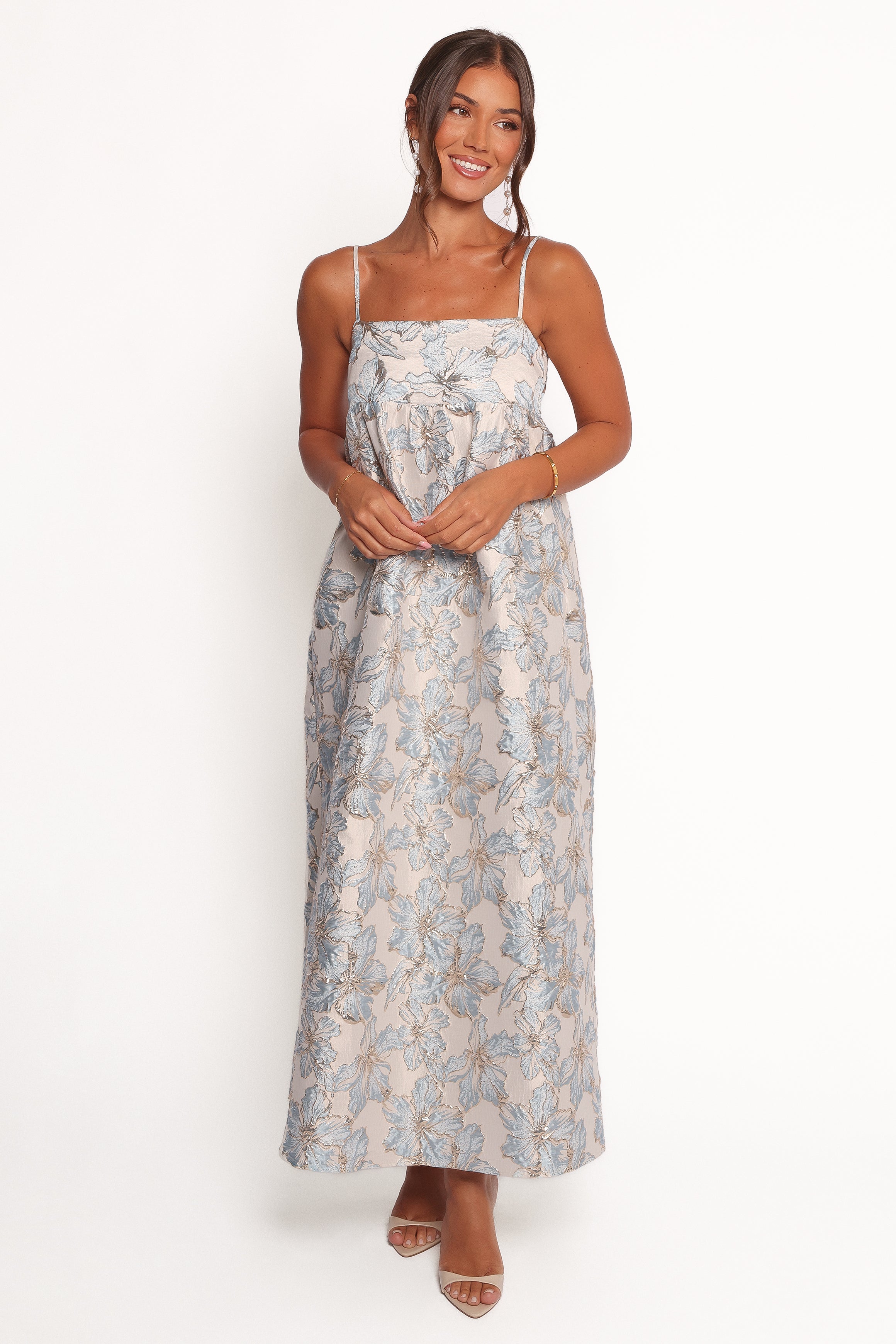 Petal and Pup USA DRESSES Yasmine Maxi Dress - Baby Blue Floral