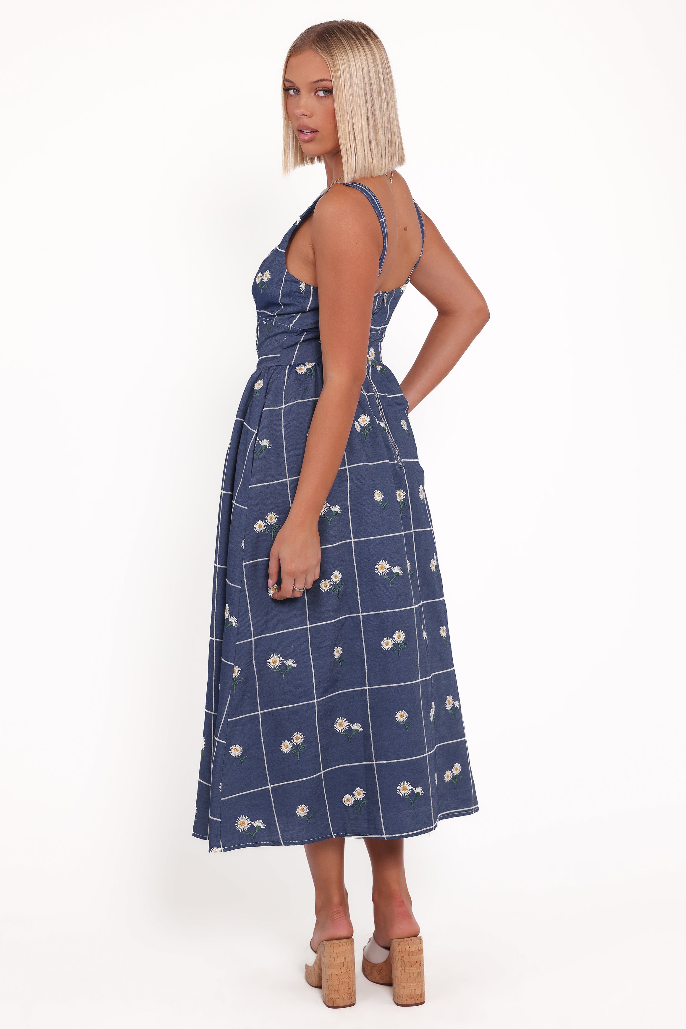 Petal and Pup USA DRESSES Yolande Midi Dress - Blue Floral (Hold for Amazon)