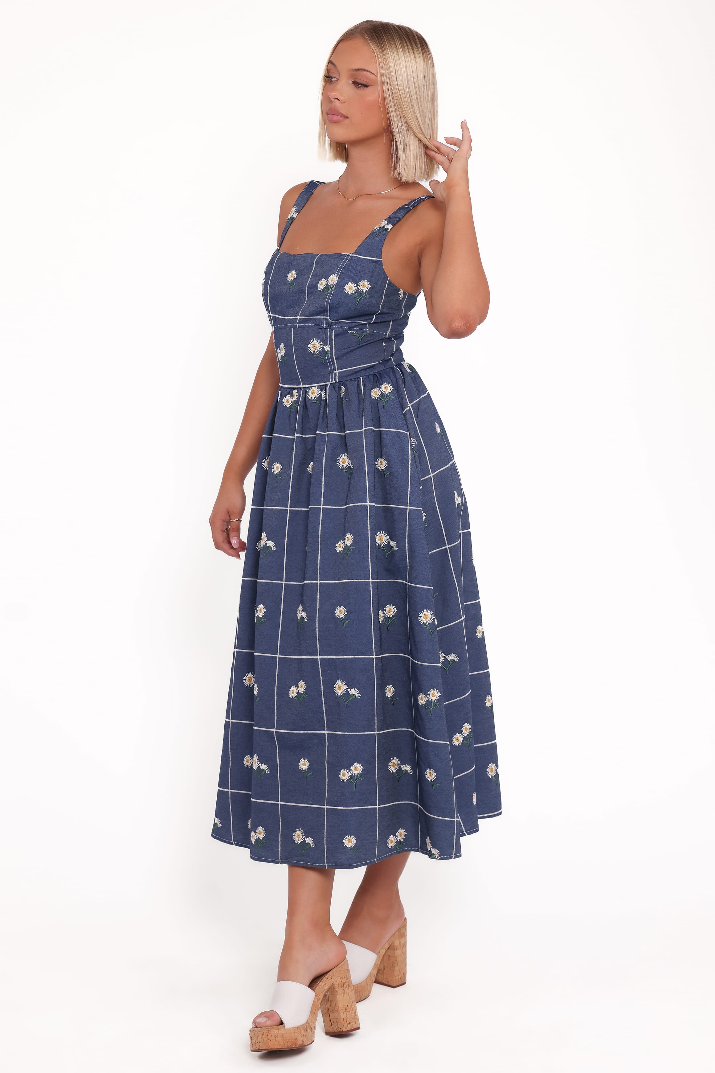 Petal and Pup USA DRESSES Yolande Midi Dress - Blue Floral (Hold for Amazon)