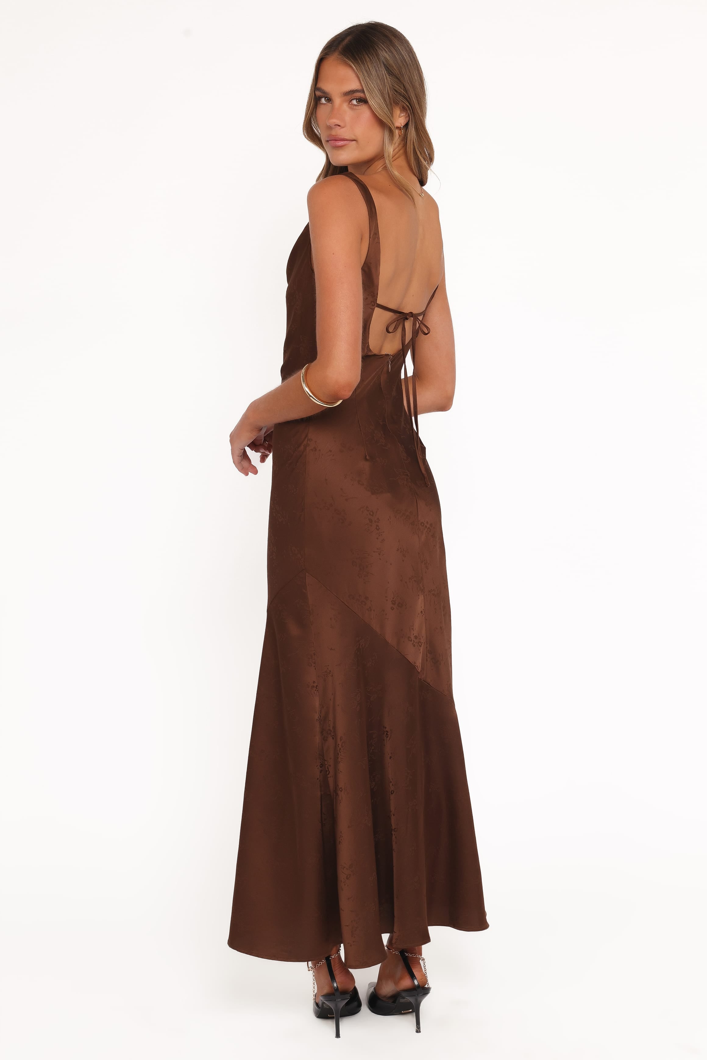 Petal and Pup USA DRESSES Zabrina Midi Dress - Brown Floral