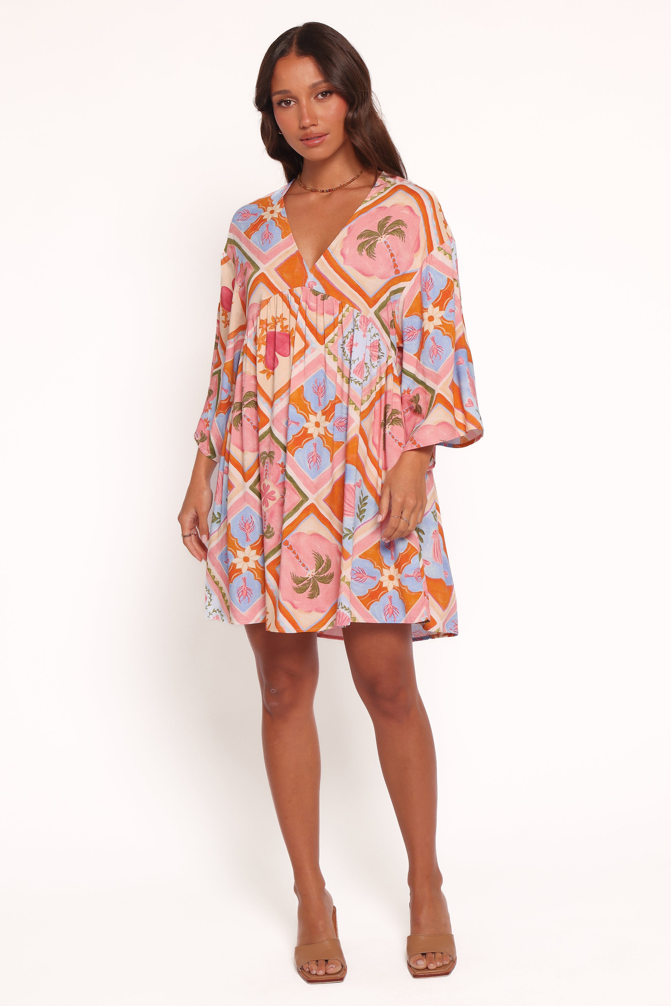 Petal and Pup USA DRESSES Zanna Mini Dress - Multi Tile