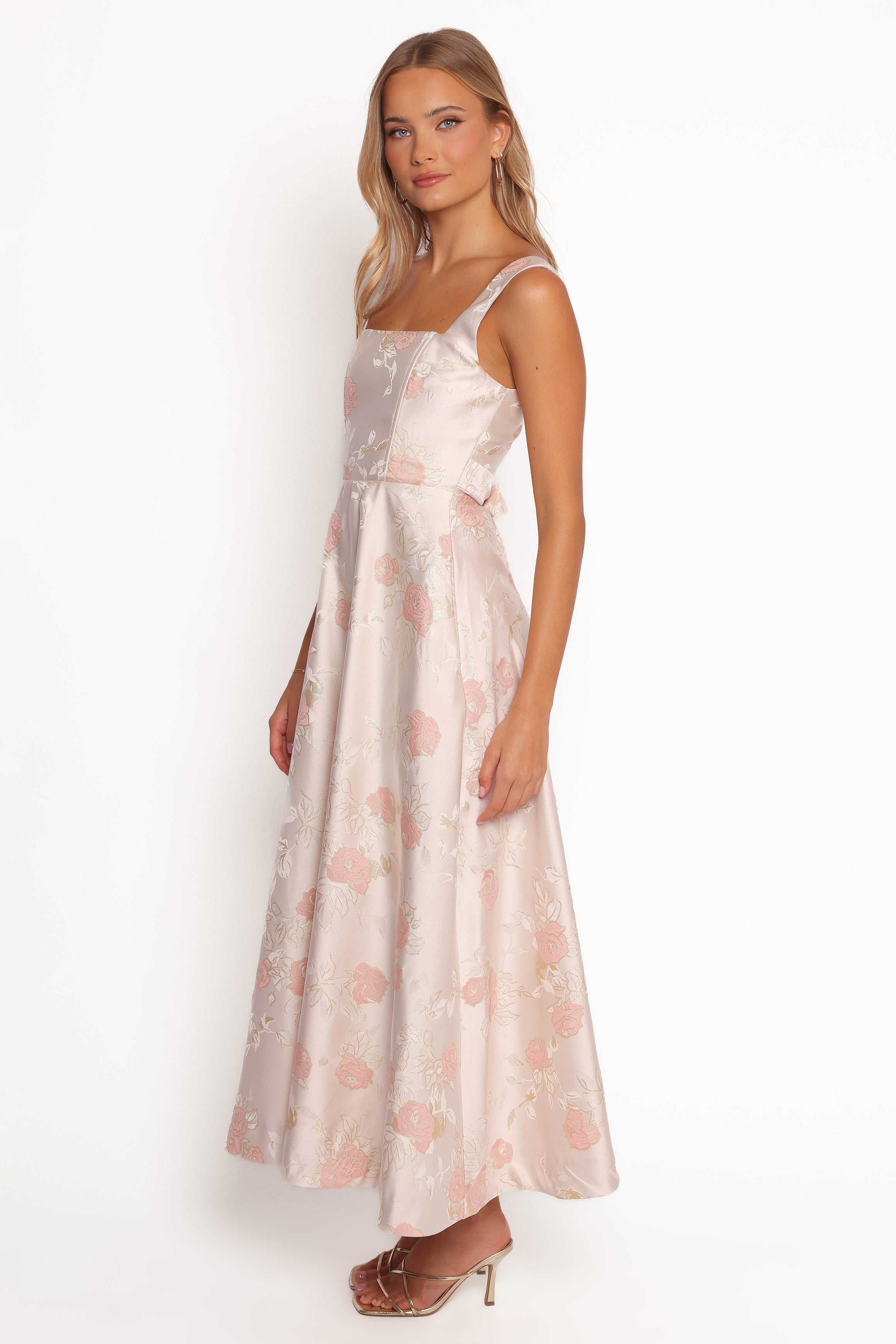 Petal and Pup USA DRESSES Zaria Midi Dress - Pink Floral
