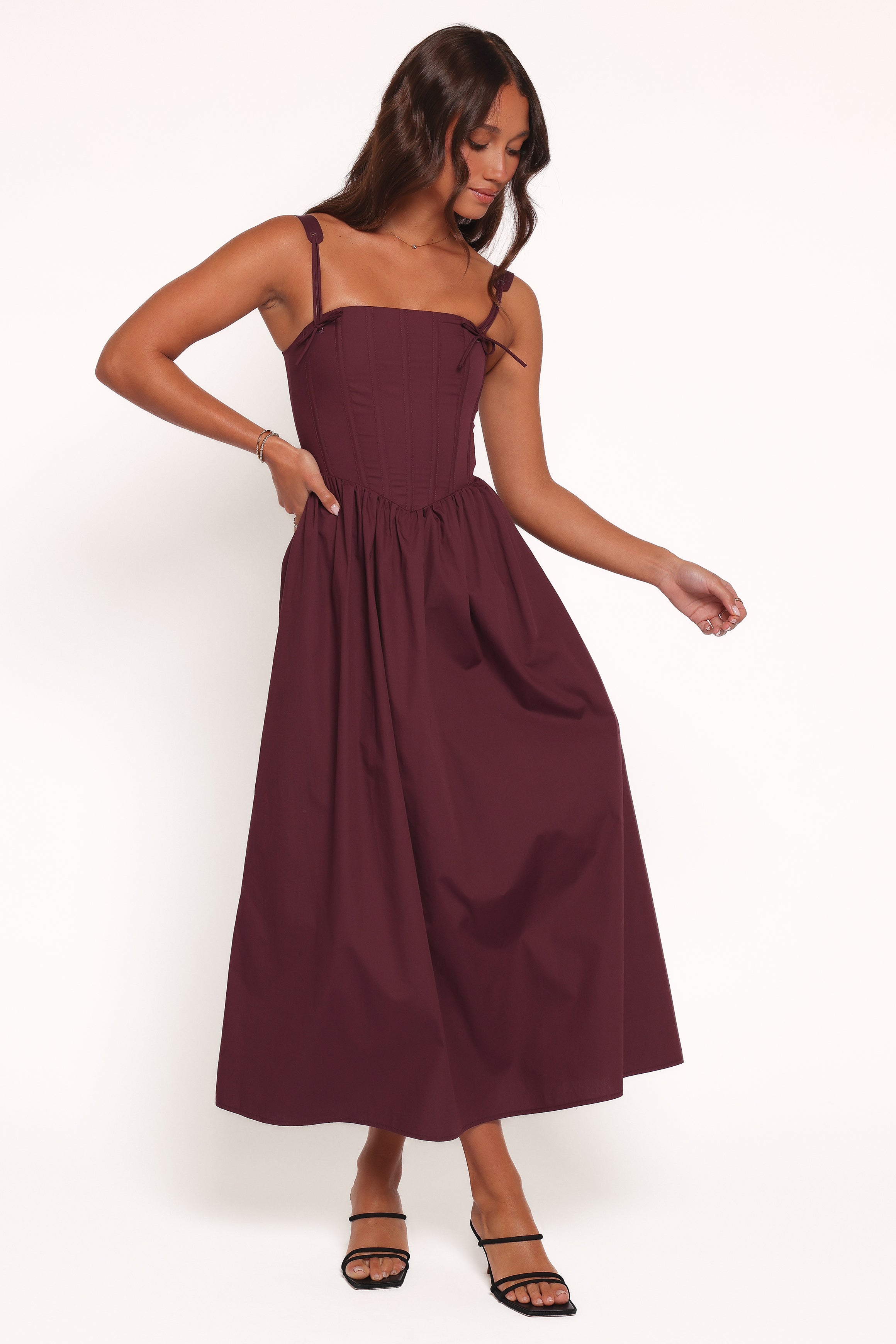 Petal and Pup USA DRESSES Zenobia Midi Dress - Cherry