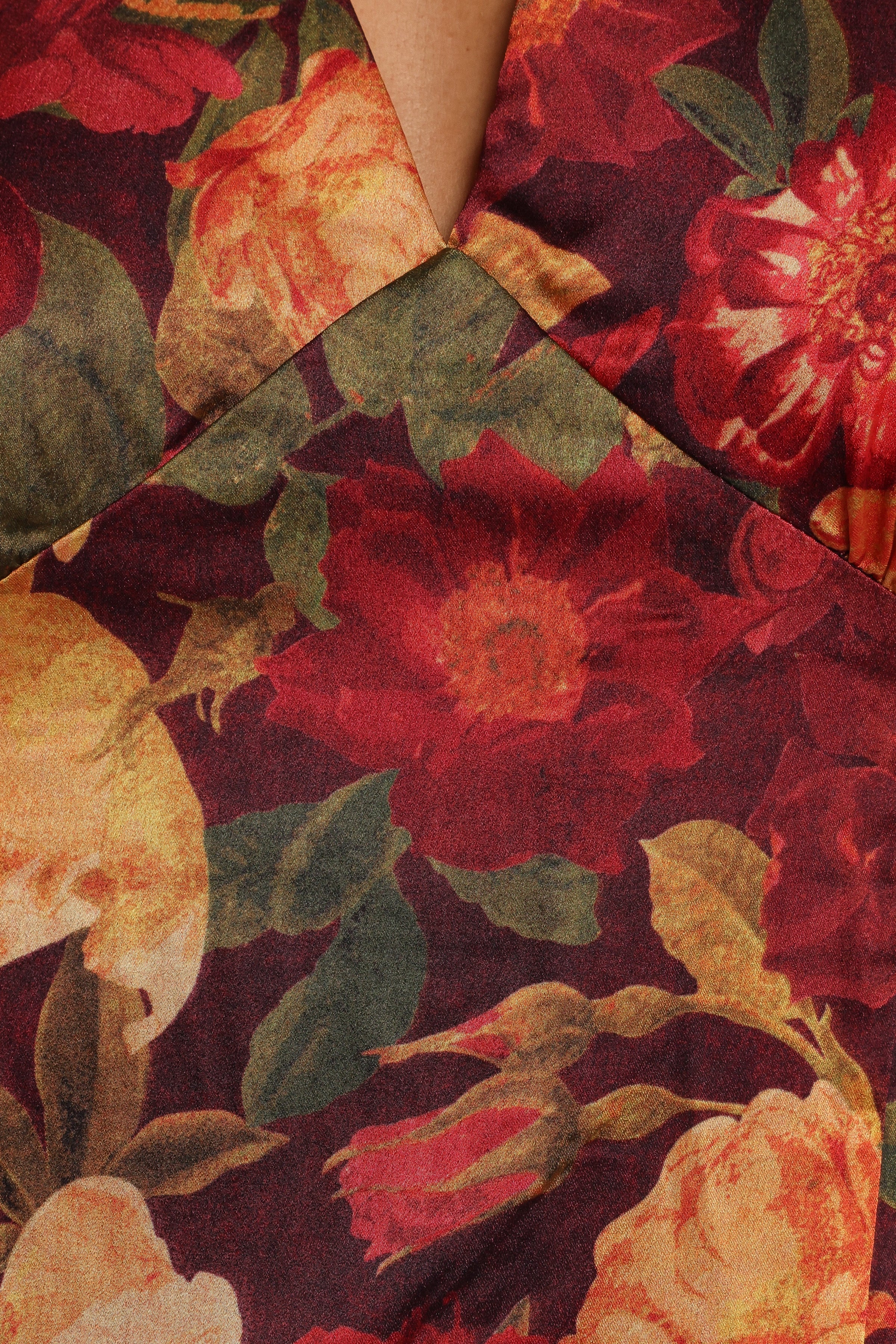 Petal and Pup USA DRESSES Zimmer Long Sleeve Maxi Dress - Sangria Bloom