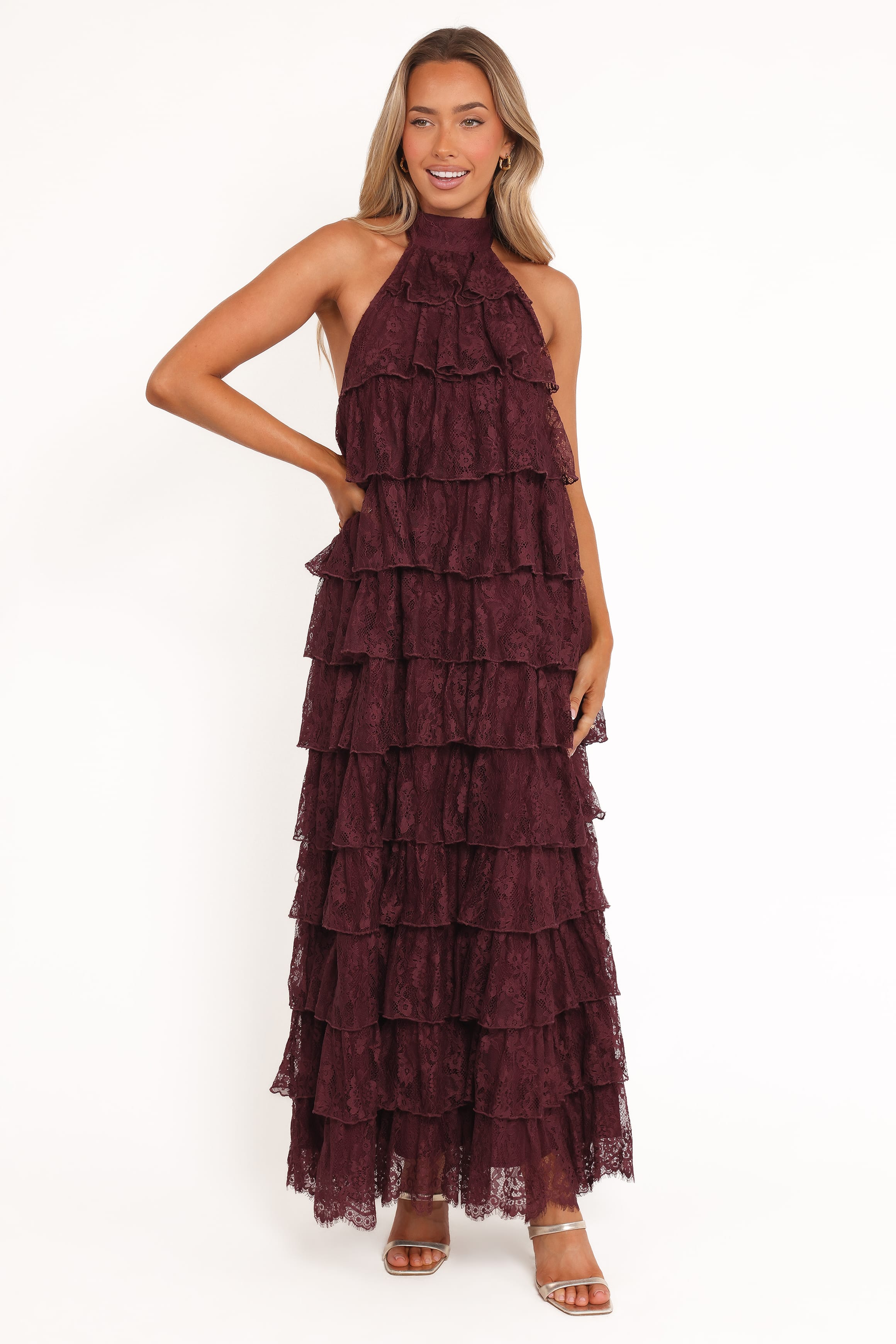 Petal and Pup USA DRESSES Zoella Maxi Dress - Cherry Lace