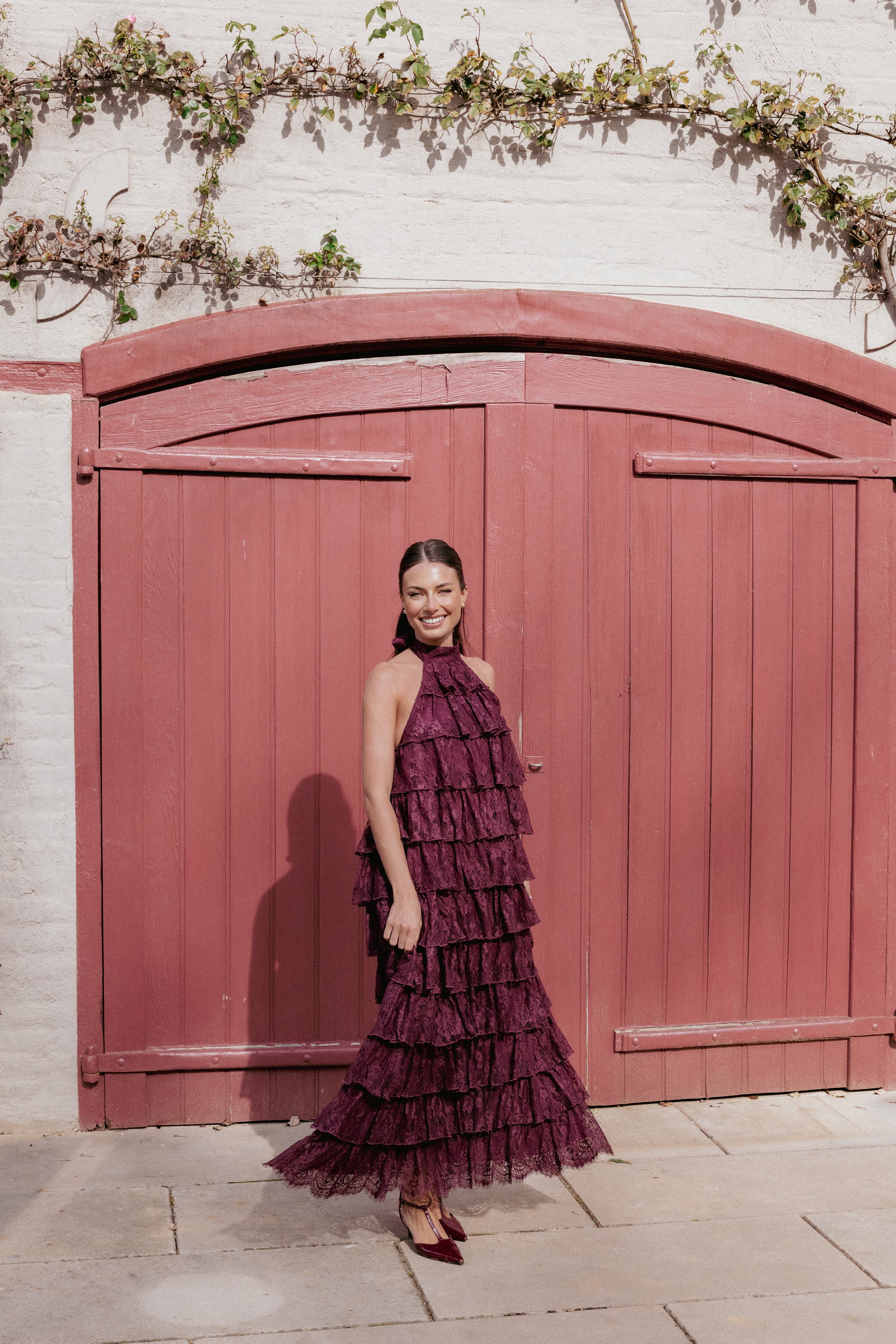 Petal and Pup USA DRESSES Zoella Maxi Dress - Cherry Lace