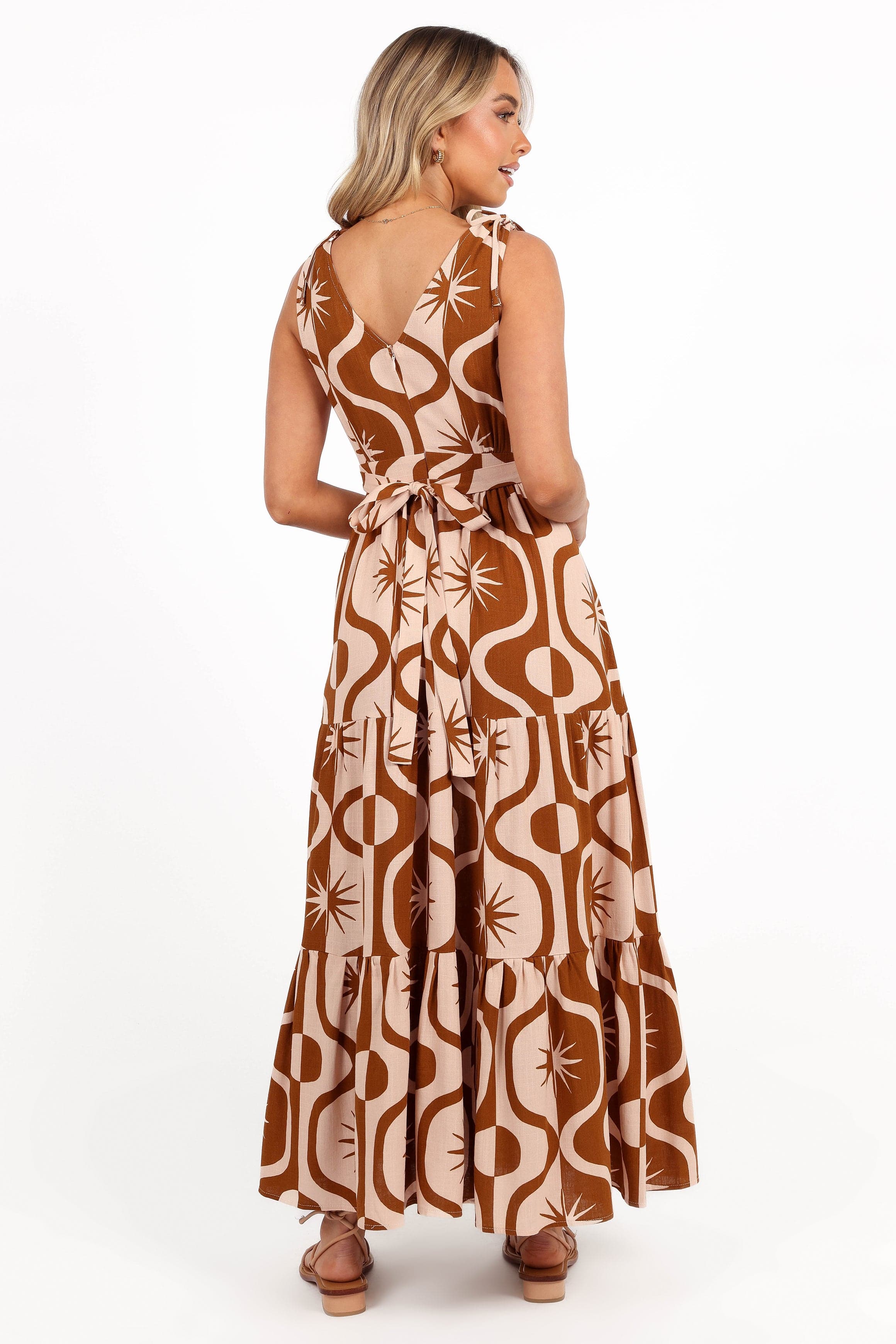 Petal and Pup USA DRESSES Zora Maxi Dress - Tan Print (Hold for Rack)