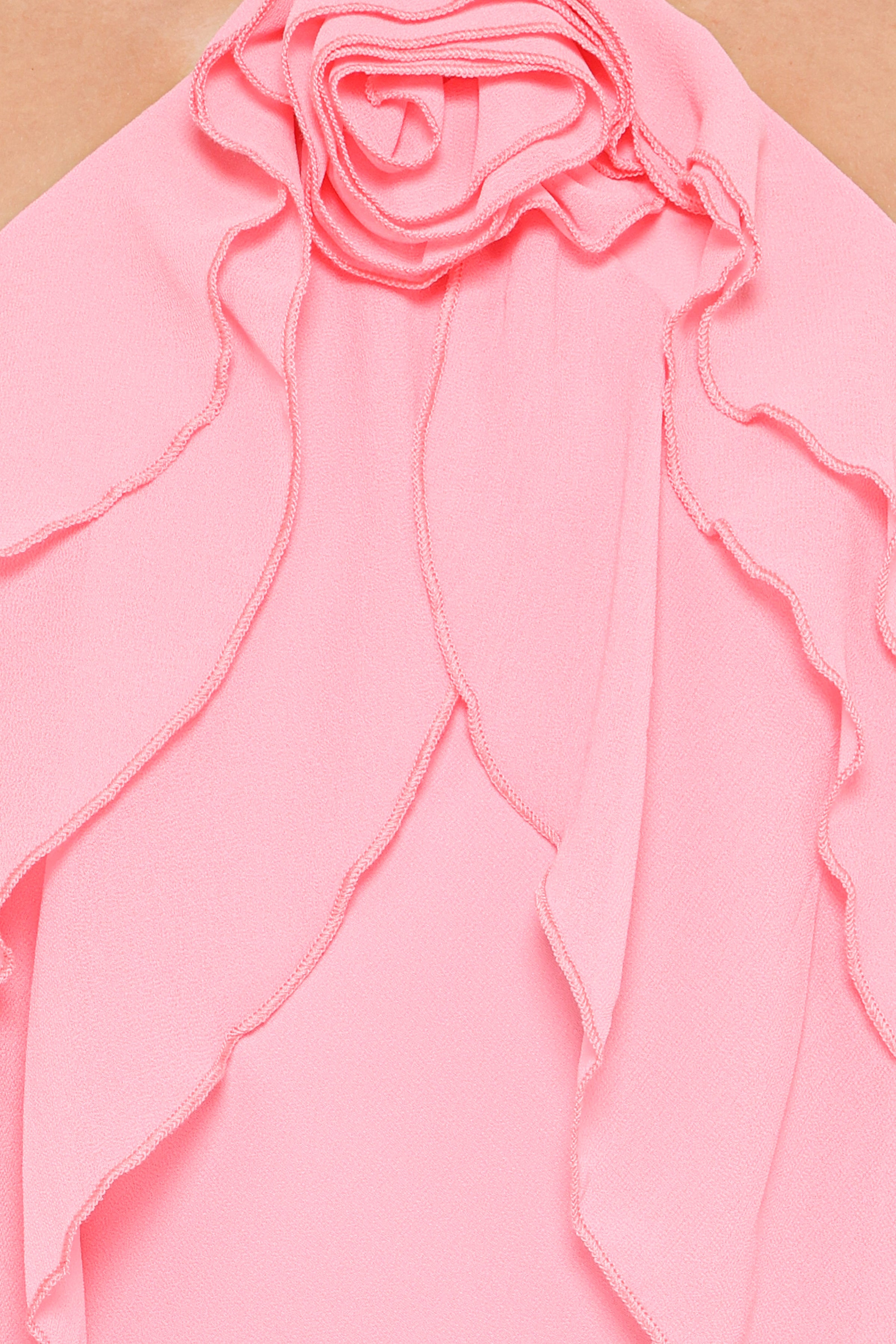 Petal and Pup USA DRESSES Zorina Halterneck Maxi Dress - Coral