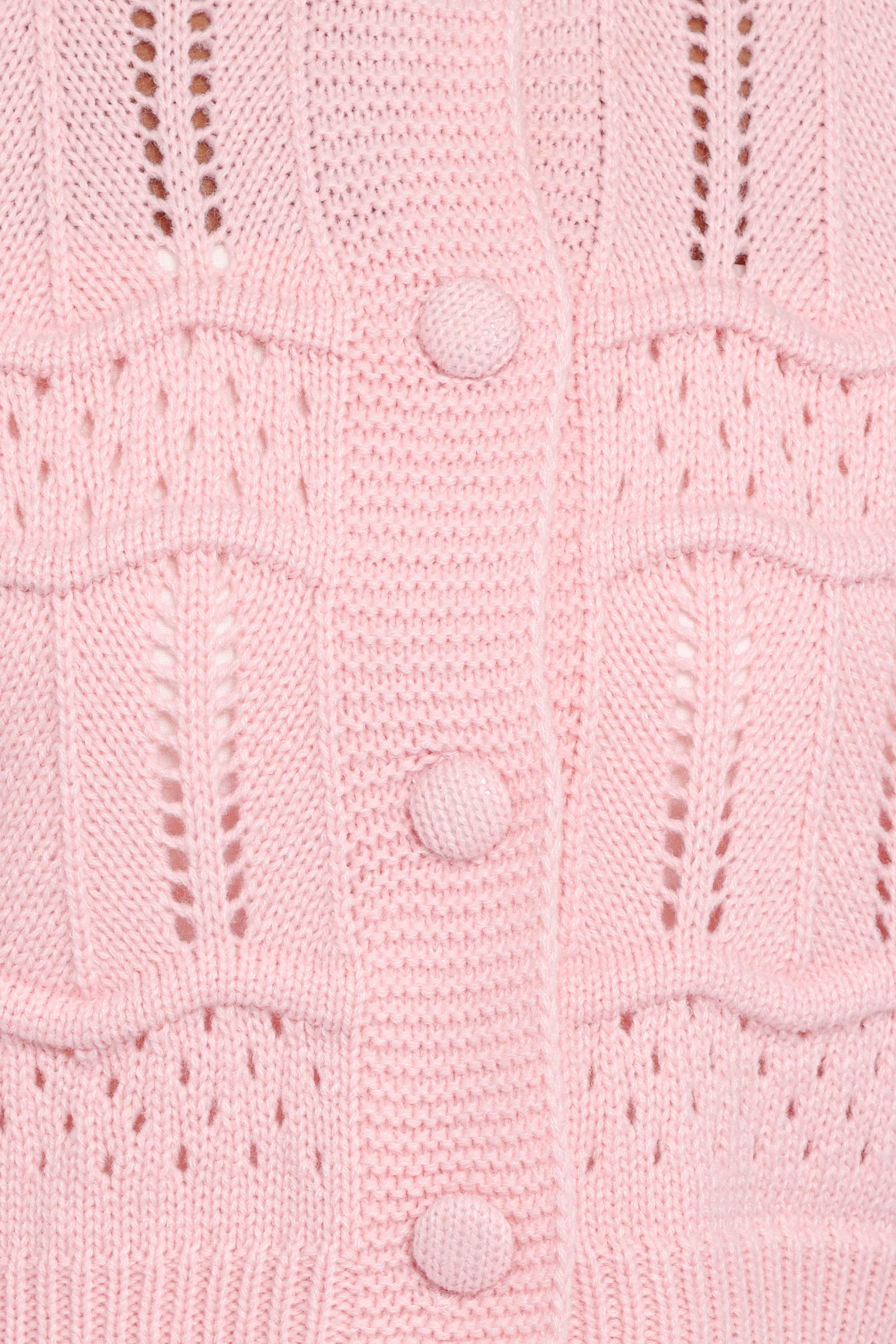 Petal and Pup USA KNITWEAR Aidy Crop Button Front Cardigan - Pink