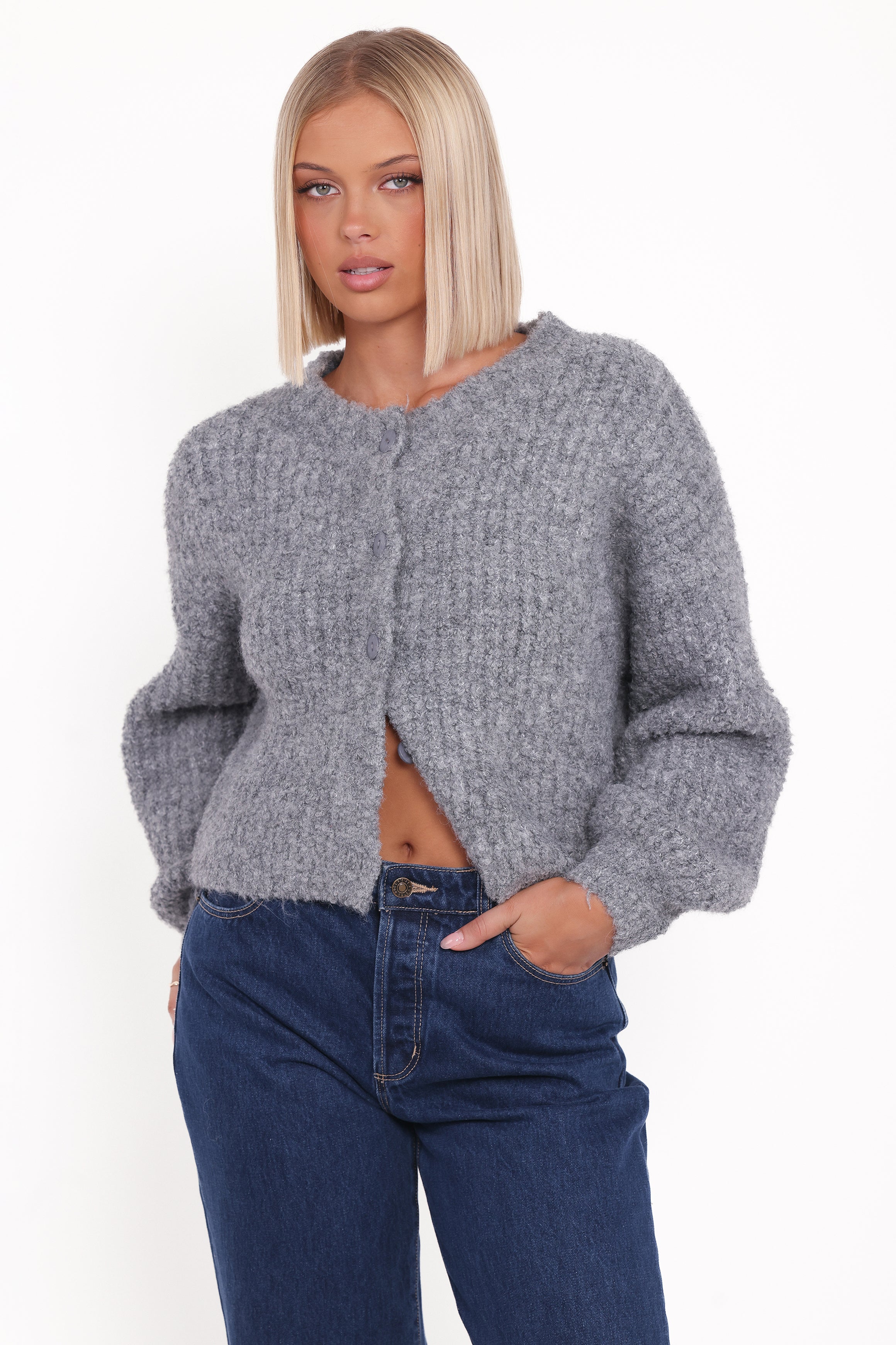 Petal and Pup USA KNITWEAR Albertine Cardigan - Grey
