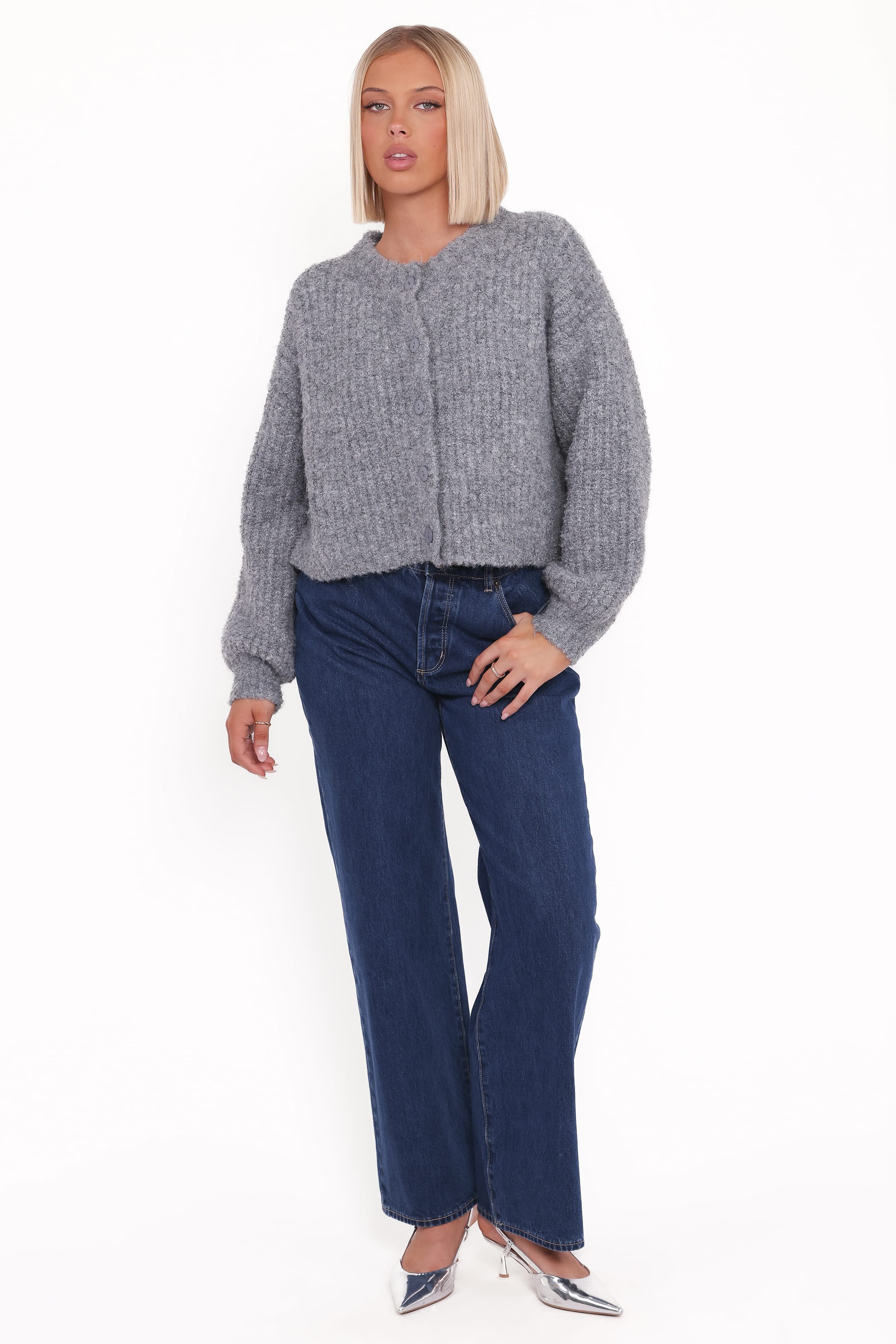 Petal and Pup USA KNITWEAR Albertine Cardigan - Grey