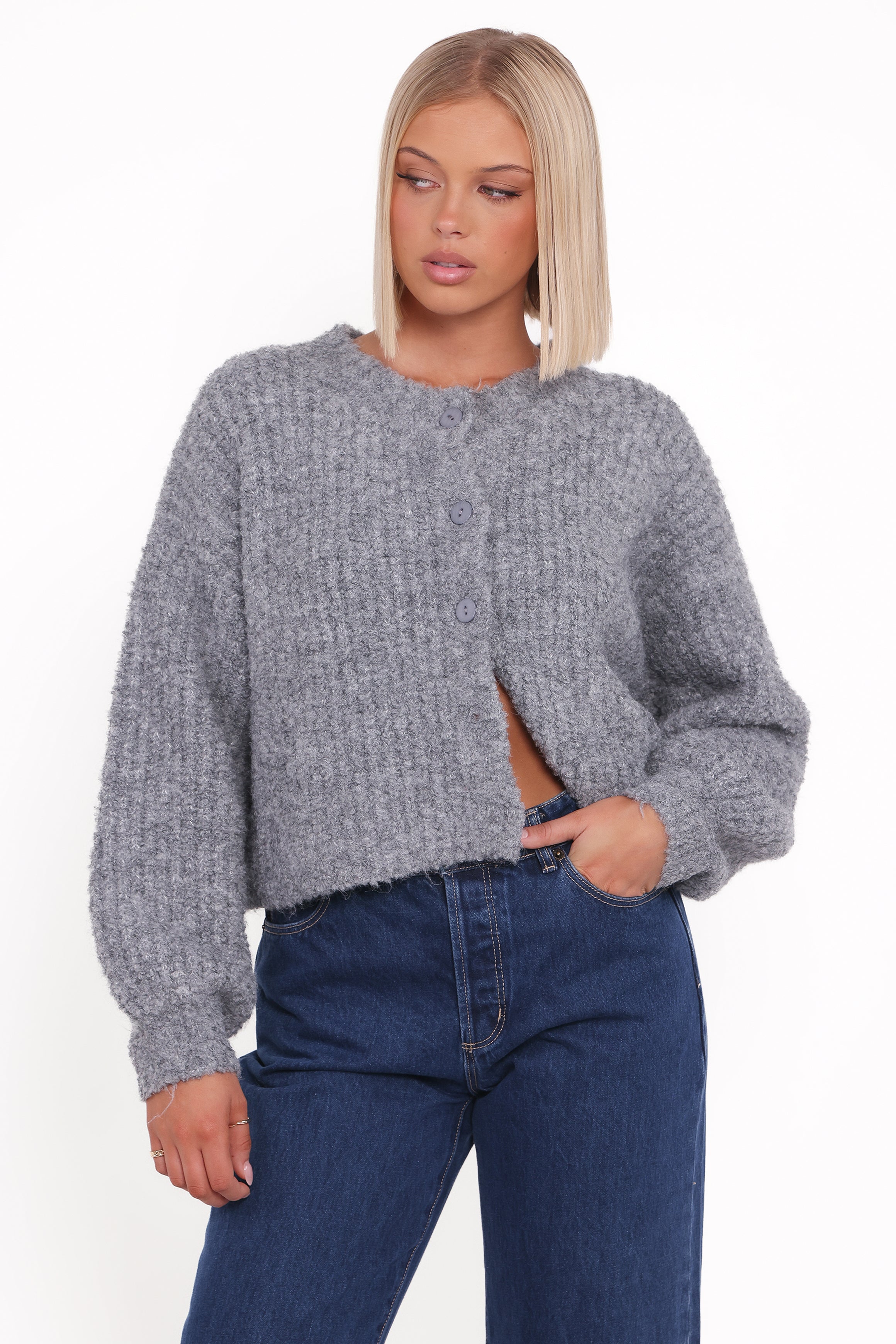 Petal and Pup USA KNITWEAR Albertine Cardigan - Grey