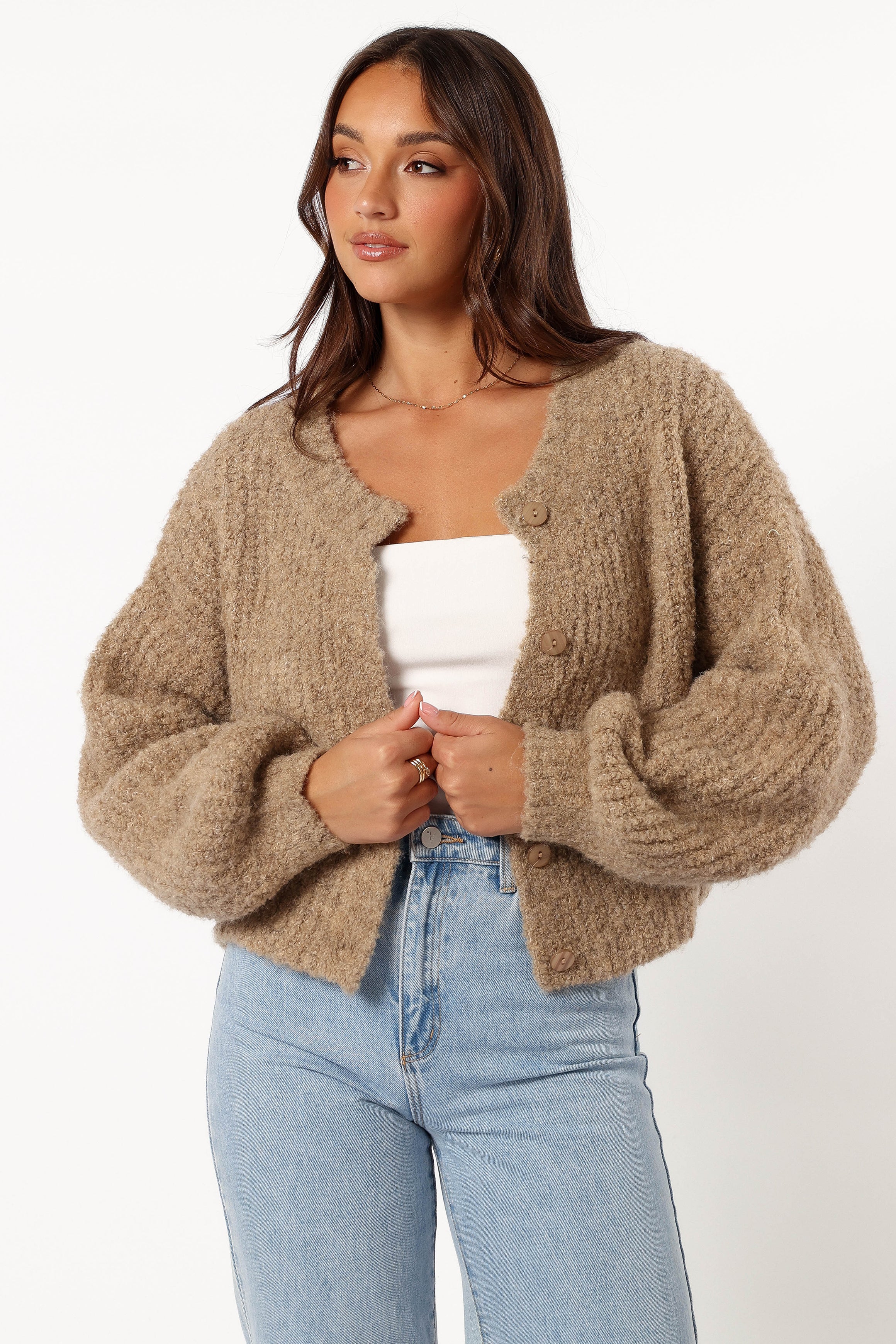 Petal and Pup USA KNITWEAR Albertine Cardigan - Latte