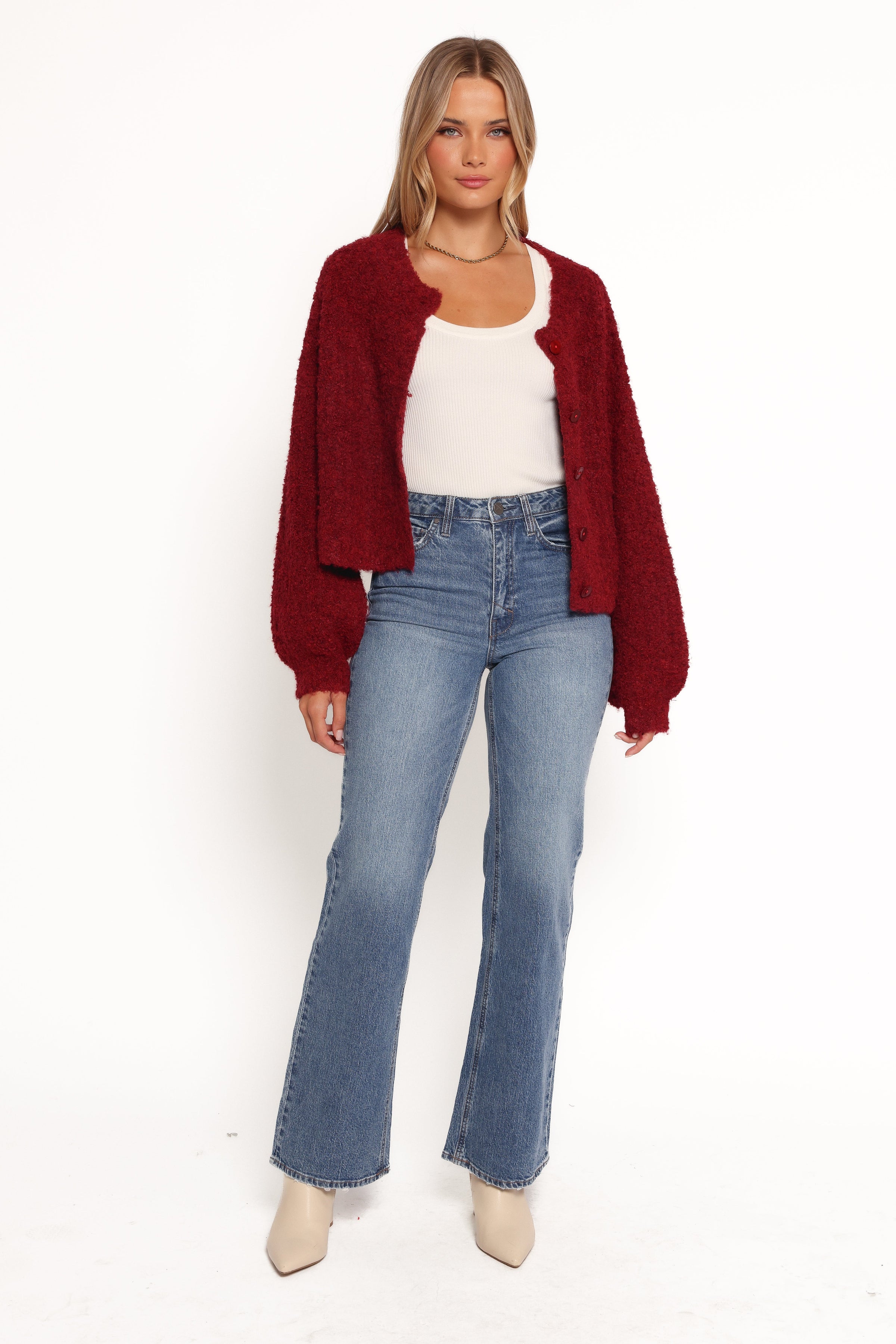 Petal and Pup USA KNITWEAR Albertine Cardigan - Wine