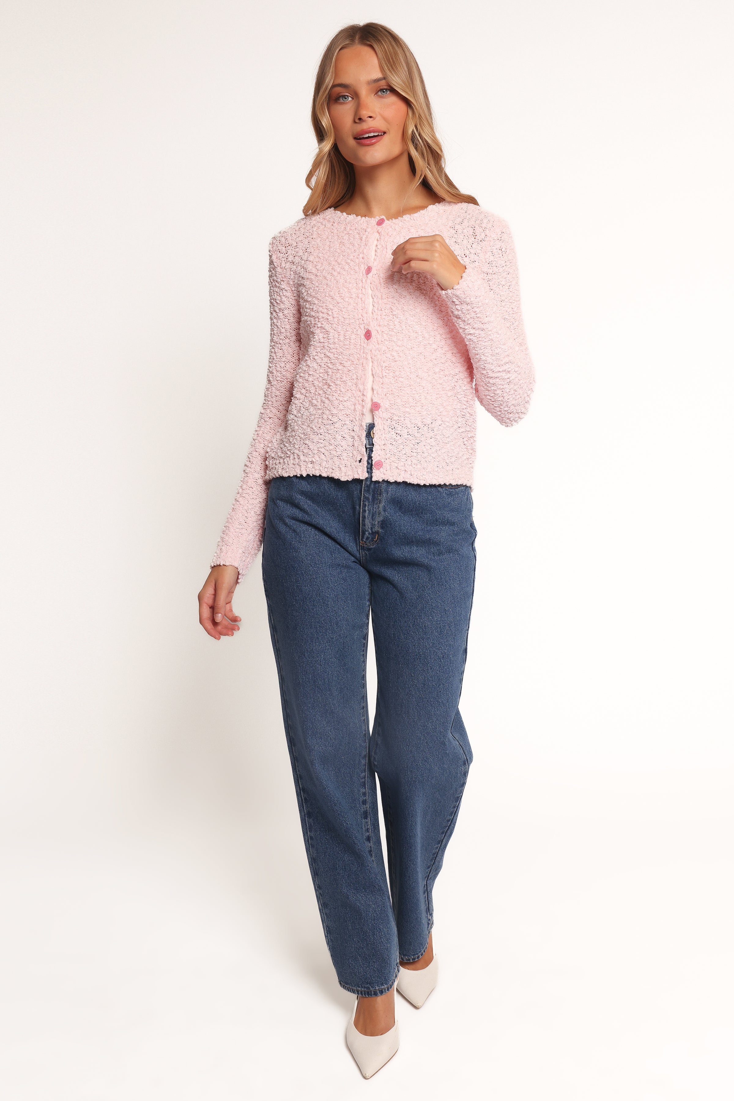 Petal and Pup USA KNITWEAR Ally Texture Cardigan - Pink