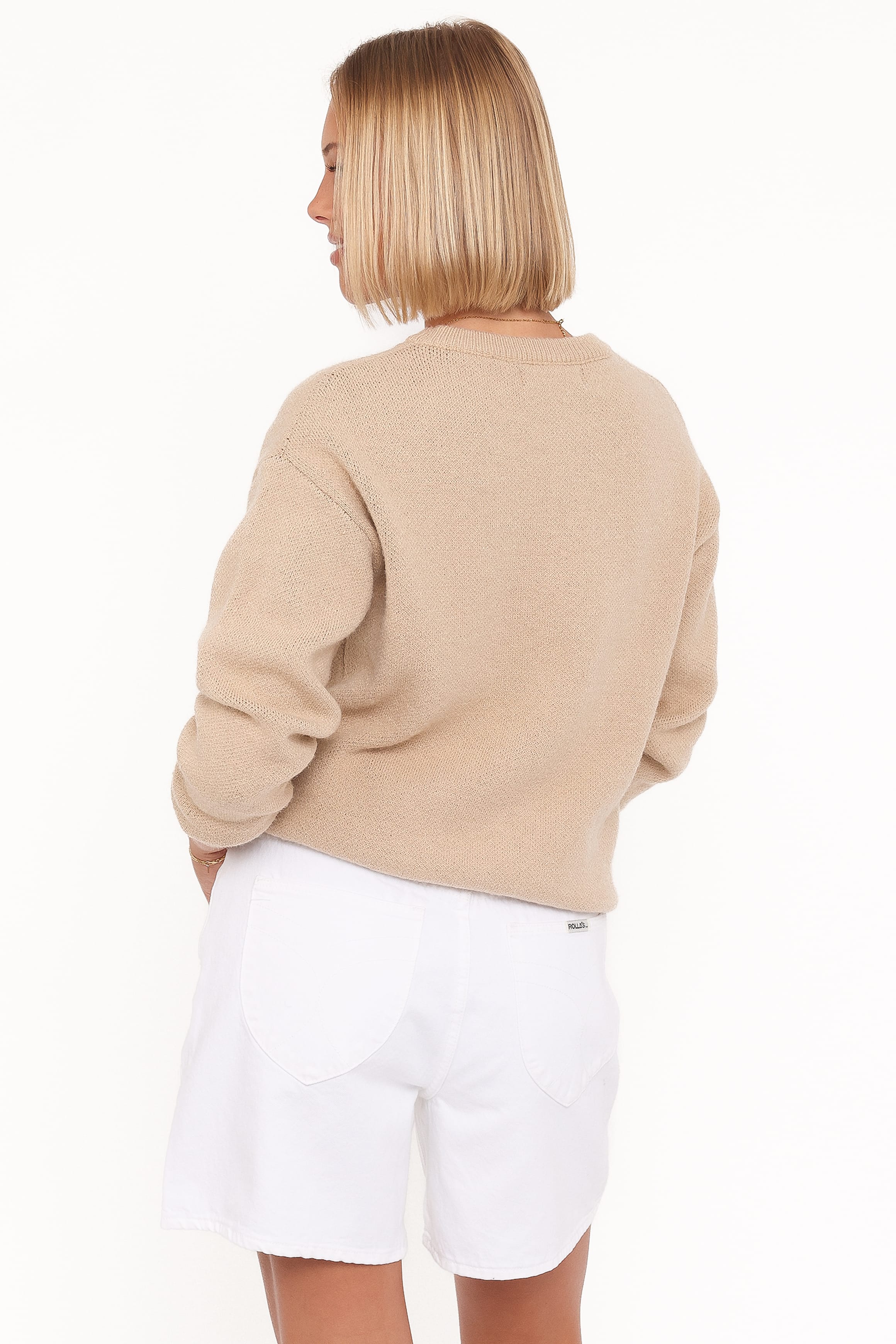 Petal and Pup USA KNITWEAR Amber Dachshund Sweater - Beige