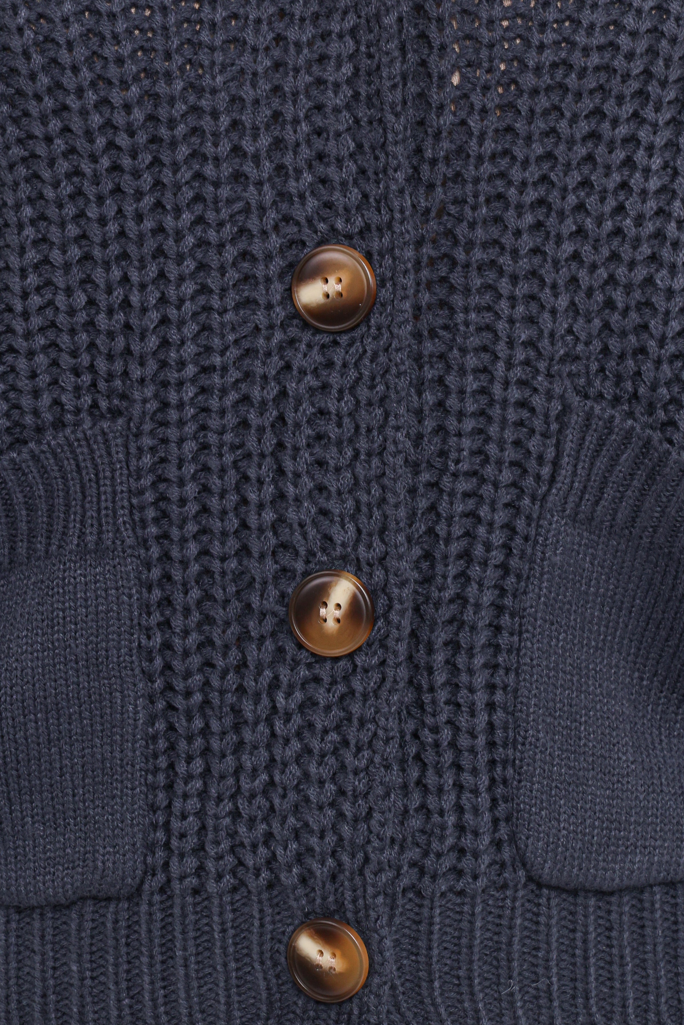 Petal and Pup USA KNITWEAR Amelia Oversize Collar Button Cardigan - Navy