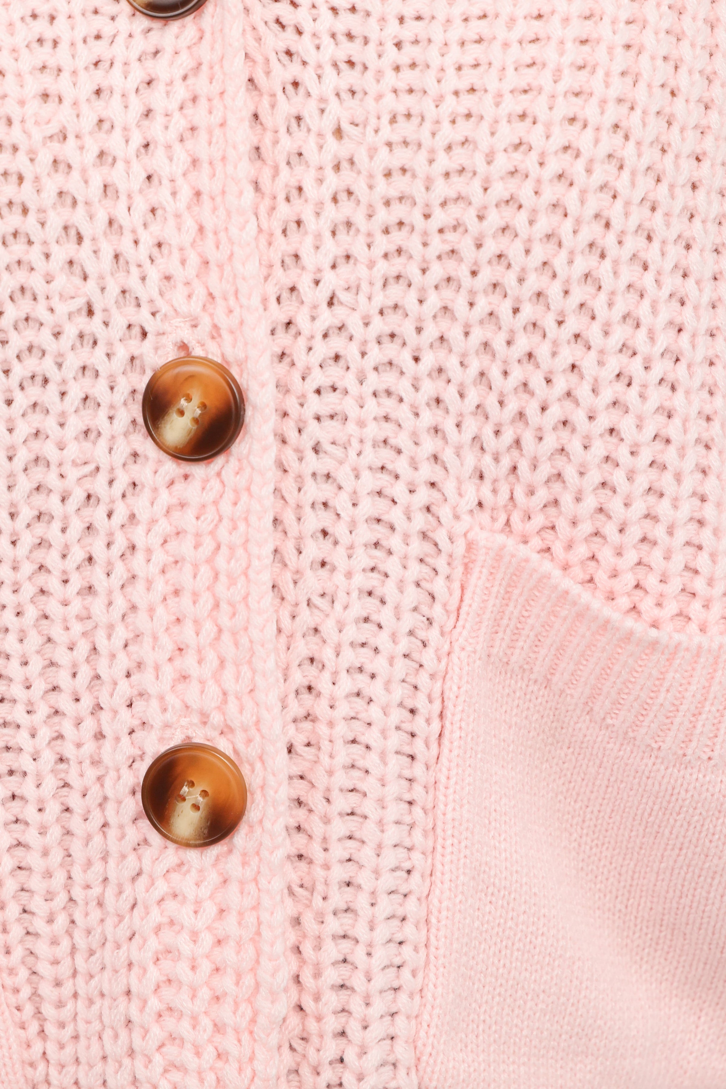 Petal and Pup USA KNITWEAR Amelia Oversize Collar Button Cardigan - Pink