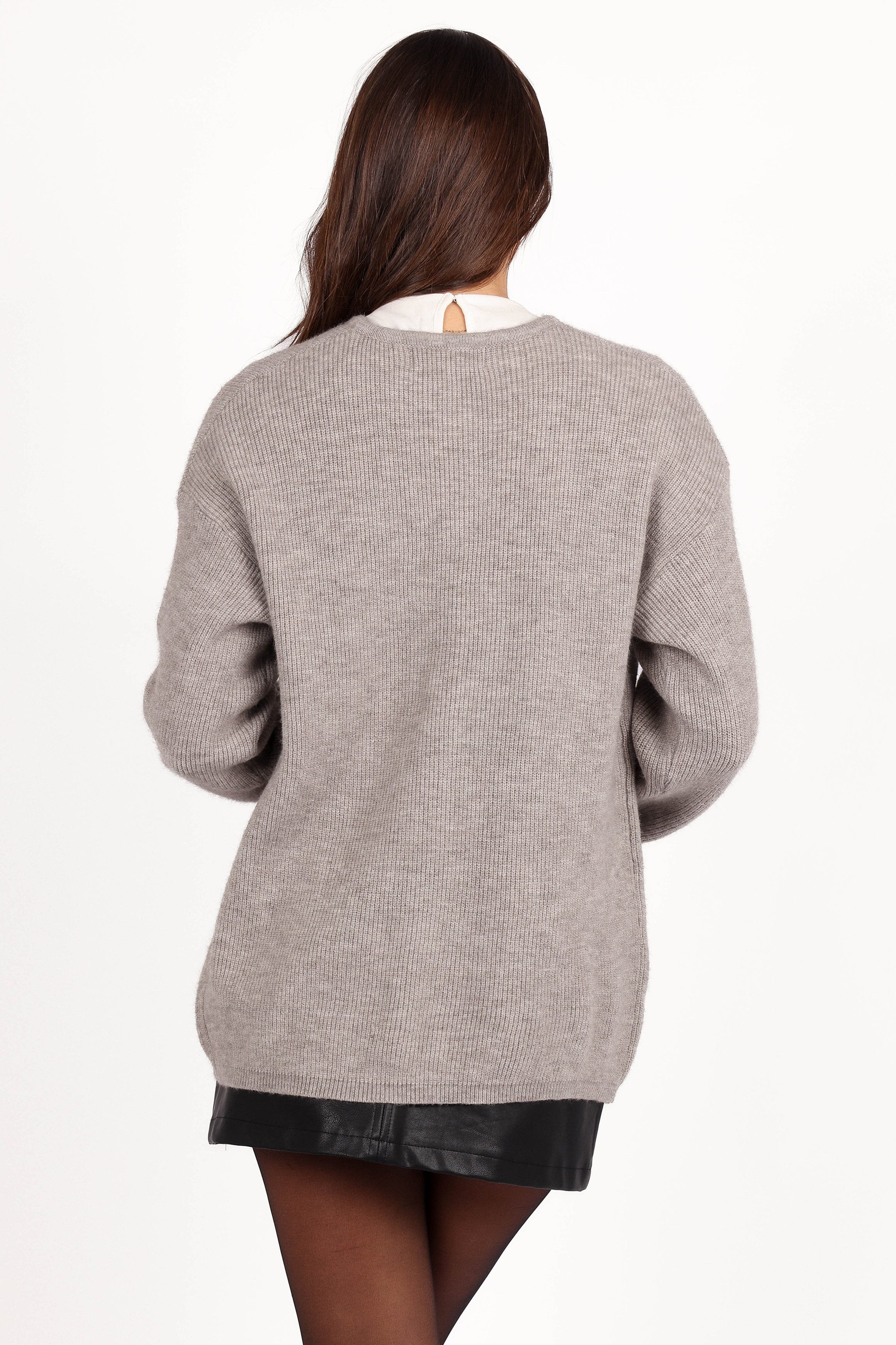 Petal and Pup USA KNITWEAR Astor Classic Button Up Cardigan - Light Grey
