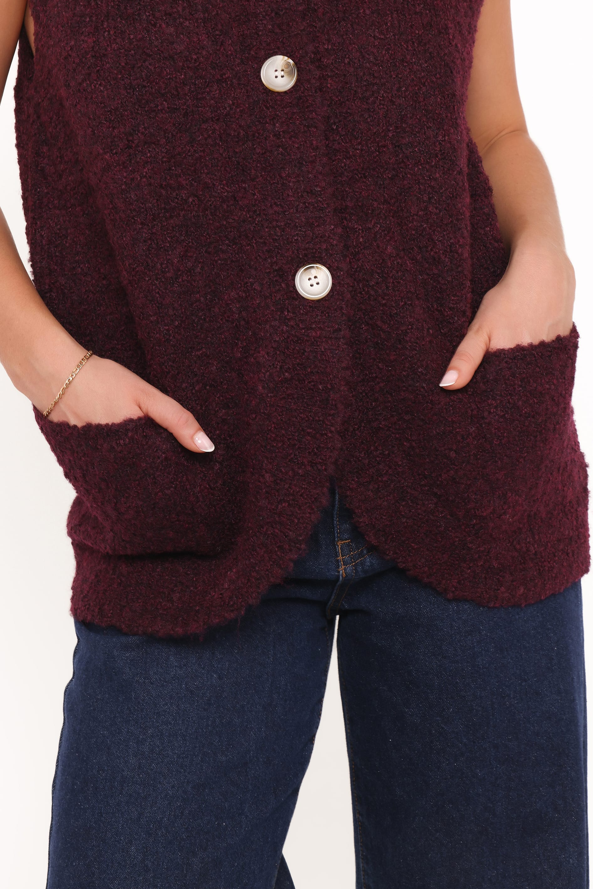Petal and Pup USA KNITWEAR Avery Knit Vest - Wine