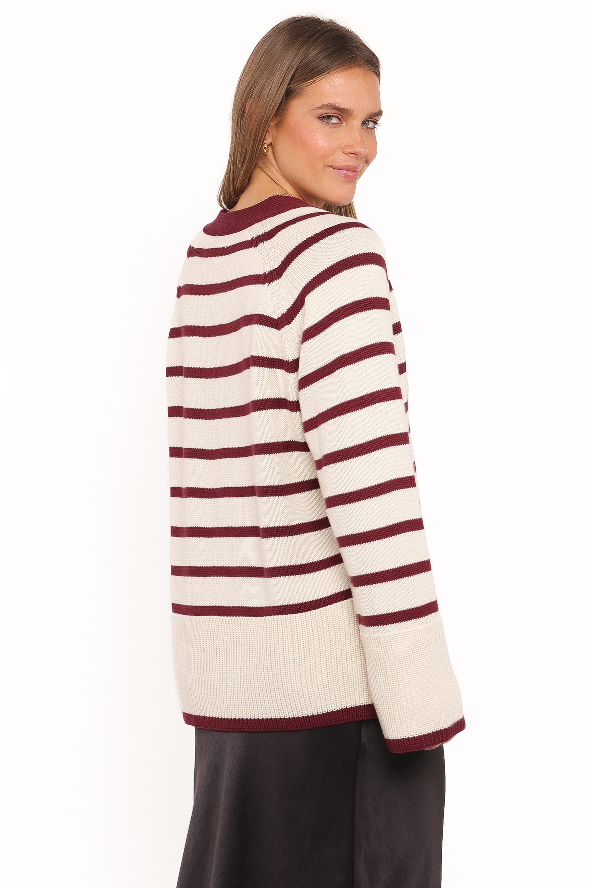 Petal and Pup USA KNITWEAR Aydee Cardigan - Cherry Stripe