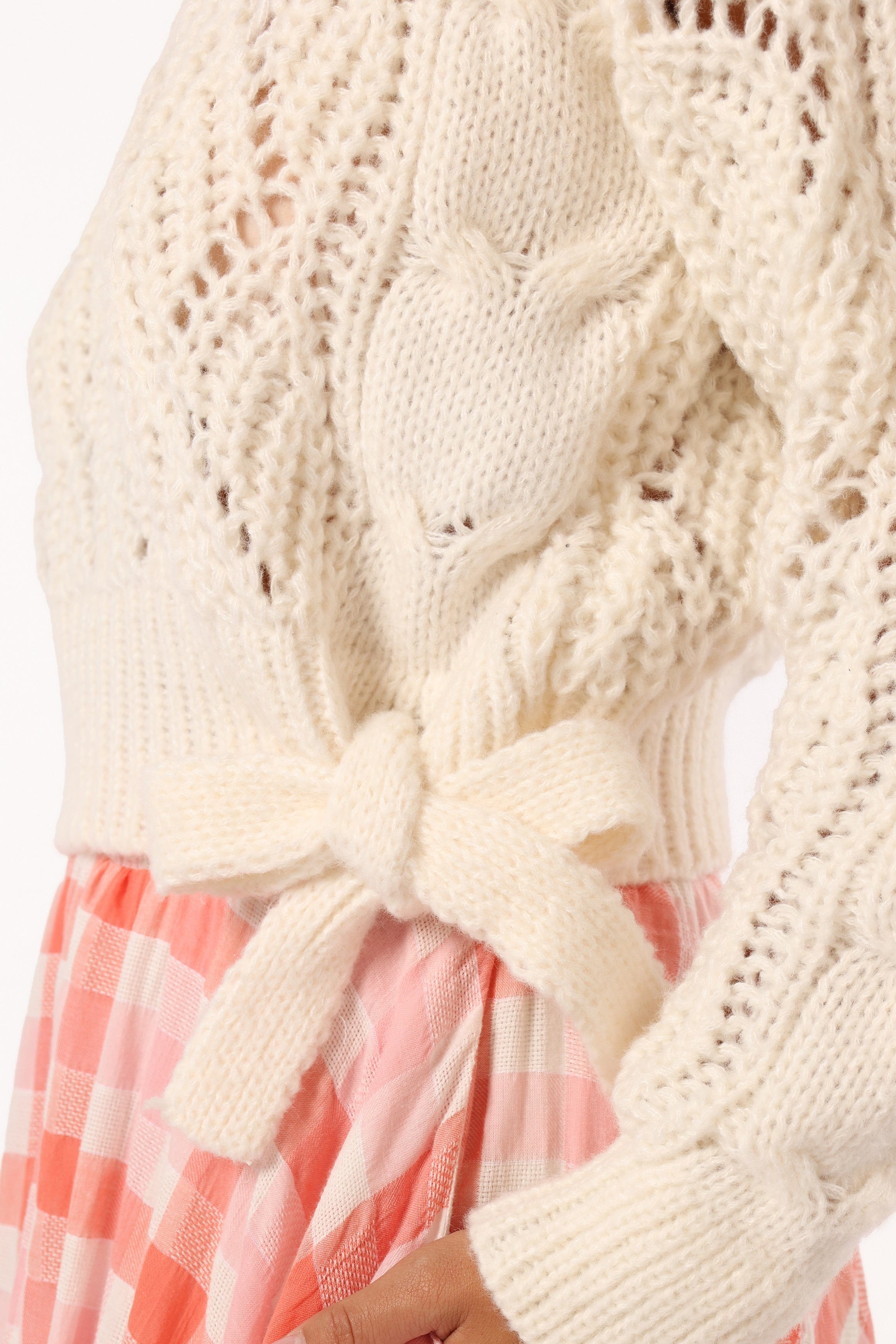 Petal and Pup USA KNITWEAR Birdie Tie Side Knit Sweater - Cream