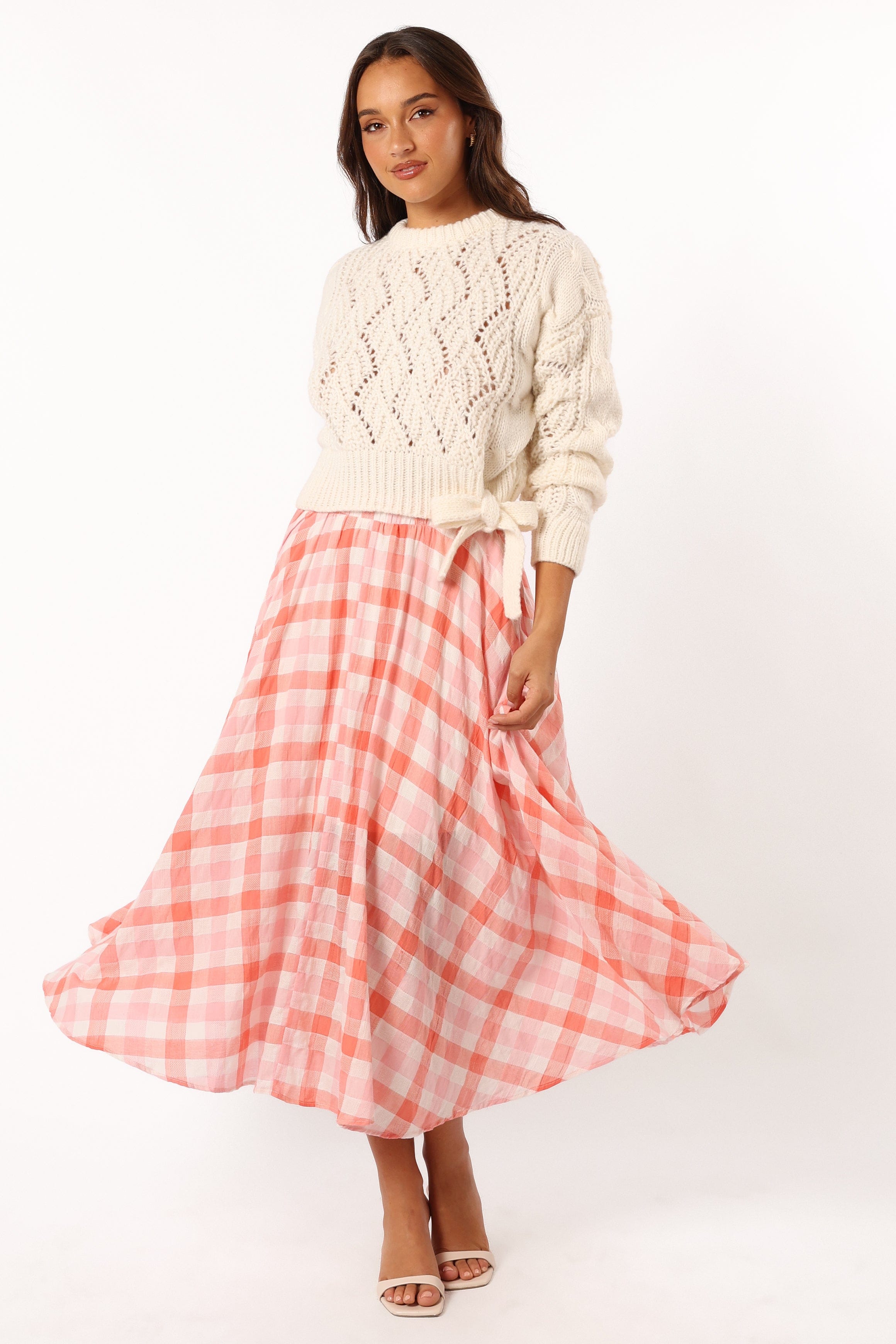 Petal and Pup USA KNITWEAR Birdie Tie Side Knit Sweater - Cream