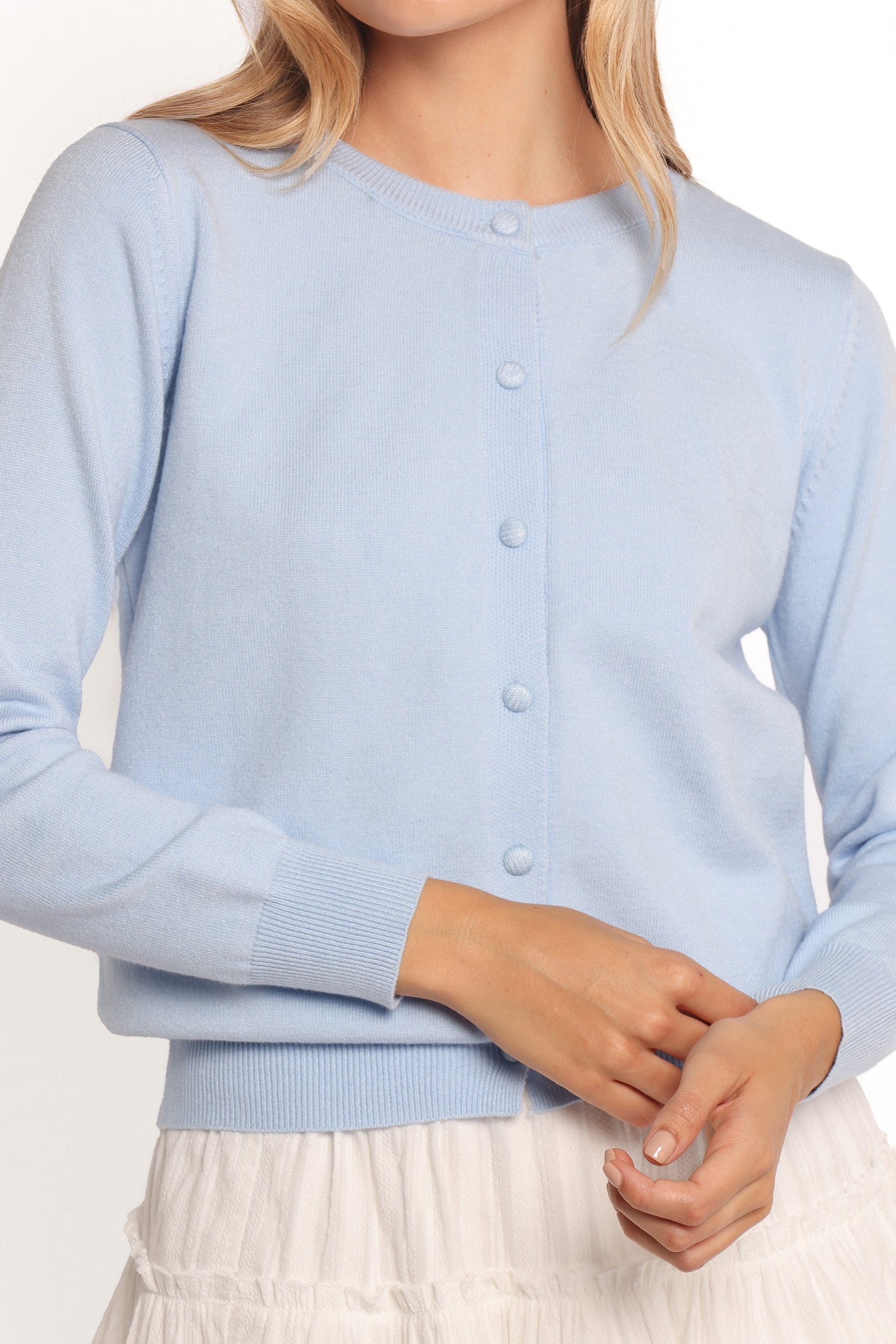 Petal and Pup USA KNITWEAR Bliss Cardigan - Pale Blue (Hold for Rack)