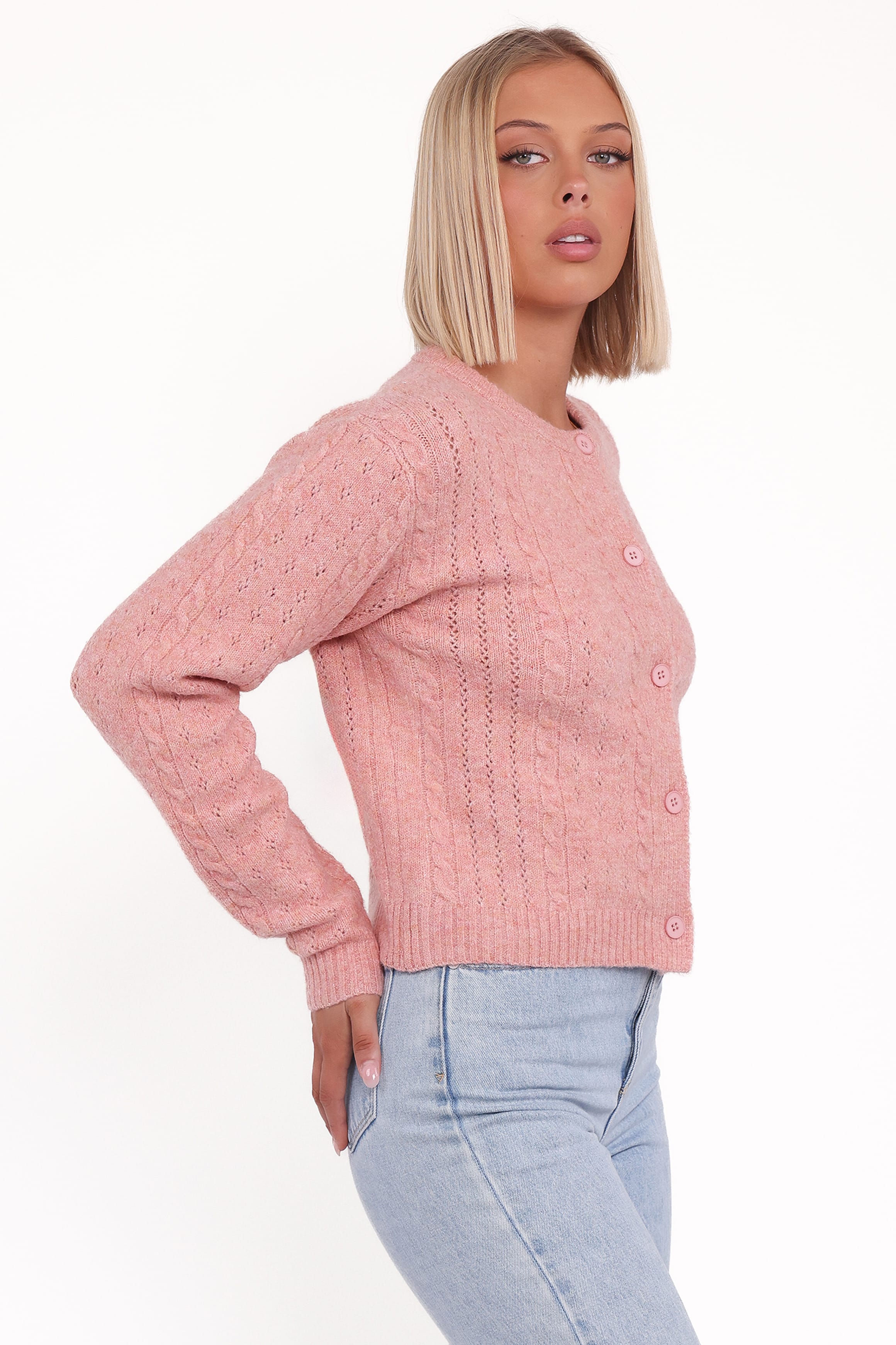 Petal and Pup USA KNITWEAR Bonnie Cardigan - Pink