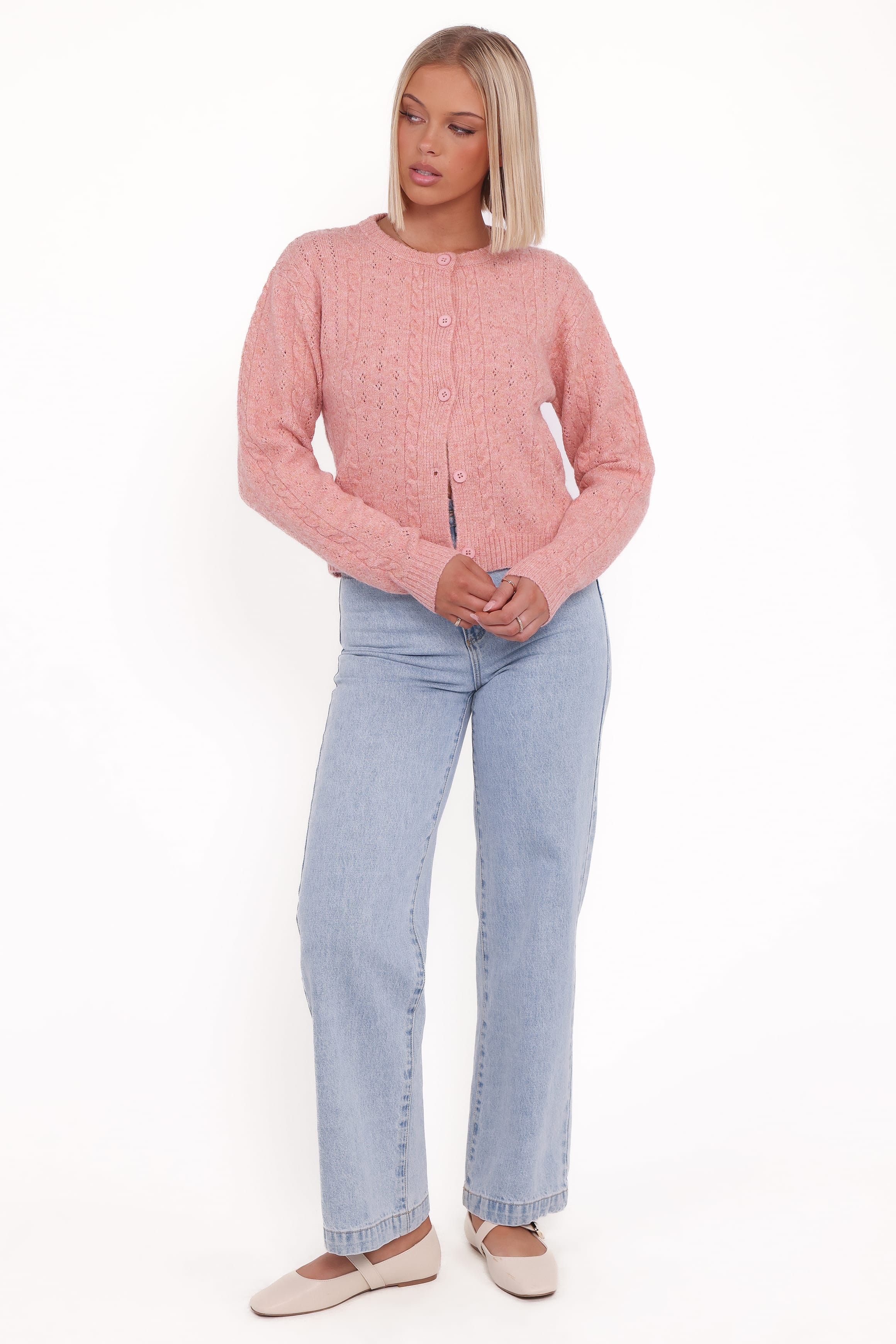 Petal and Pup USA KNITWEAR Bonnie Cardigan - Pink