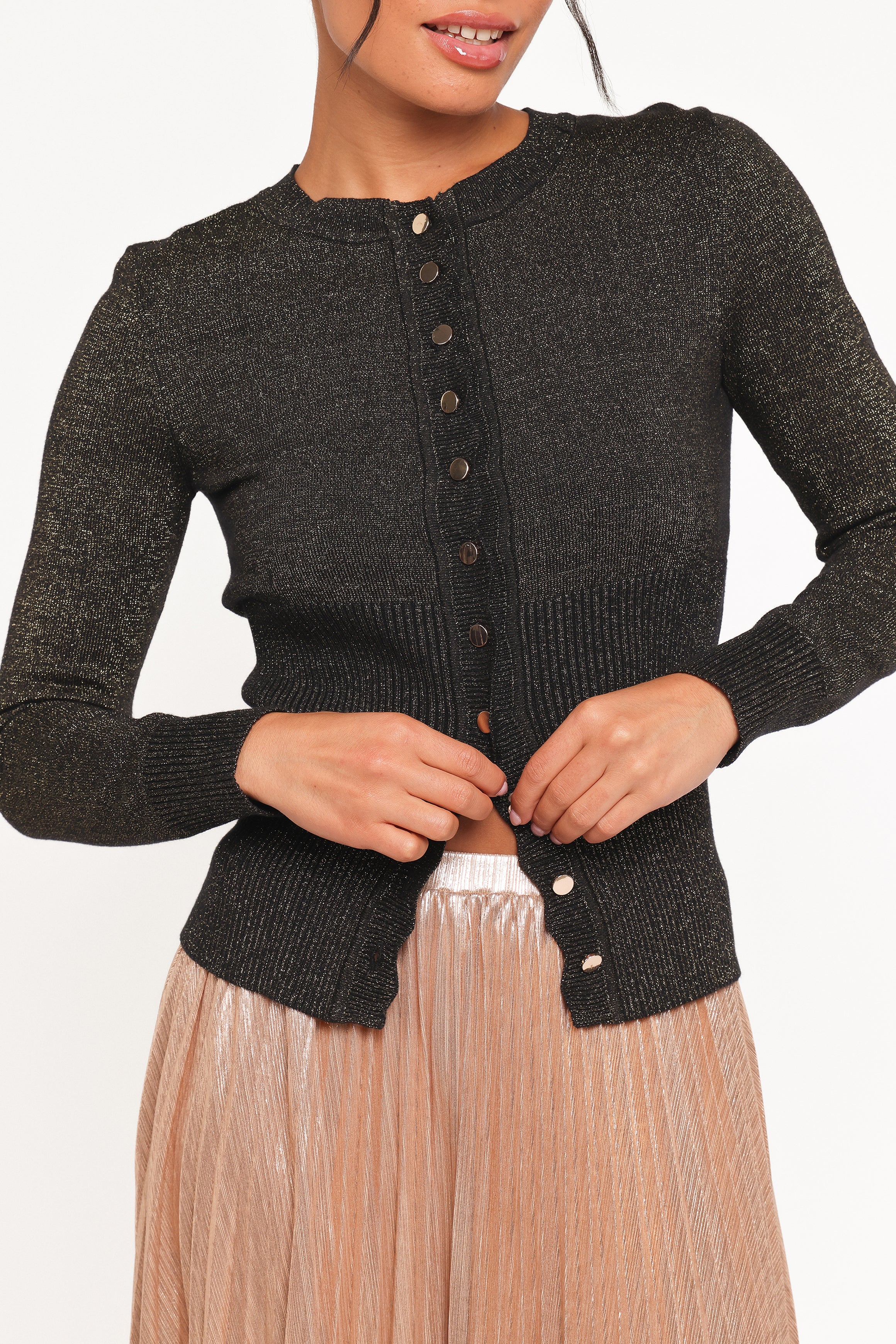 Petal and Pup USA KNITWEAR Briar Lurex Cardigan - Black