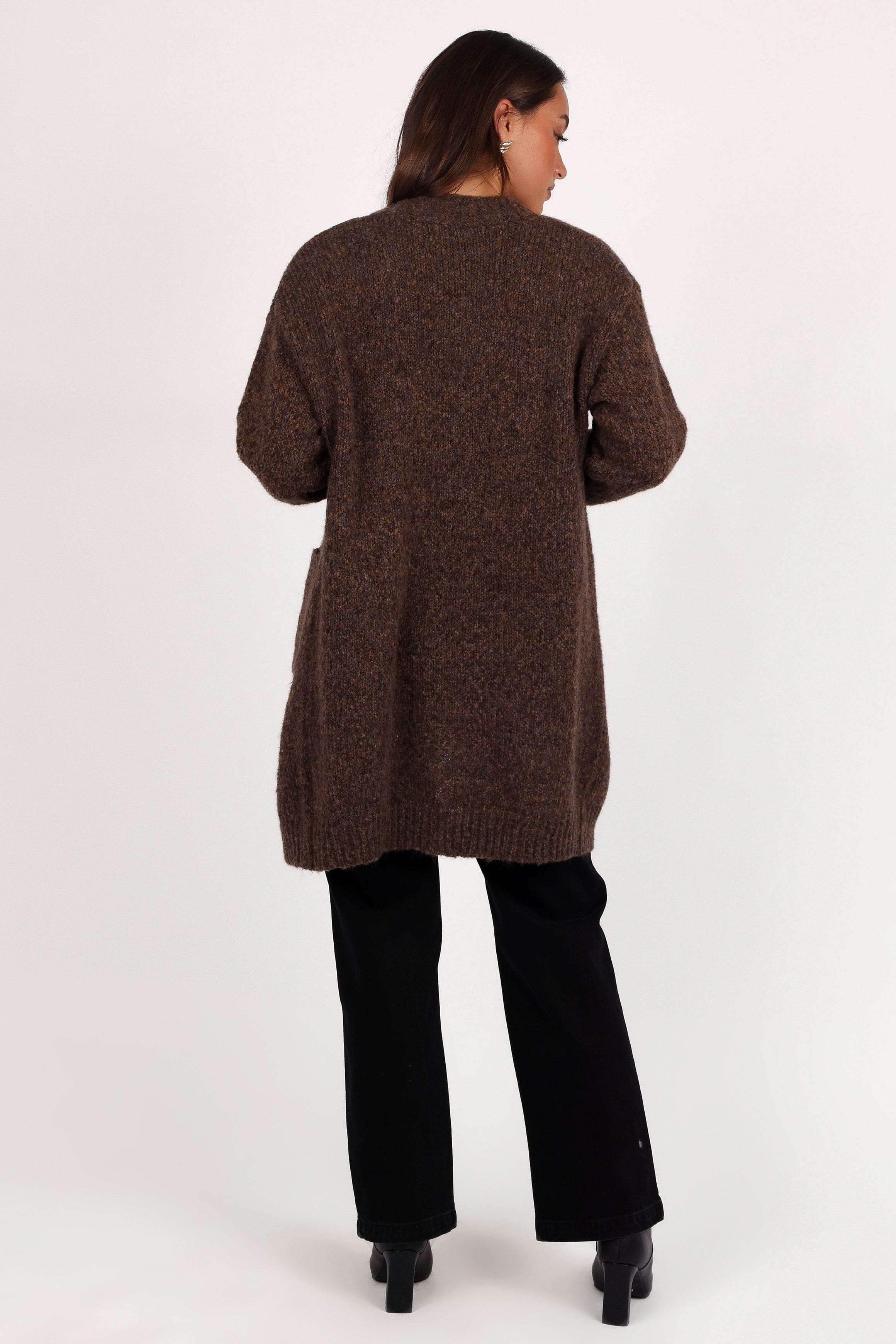 Petal and Pup USA KNITWEAR Callan Long Cardigan - Brown