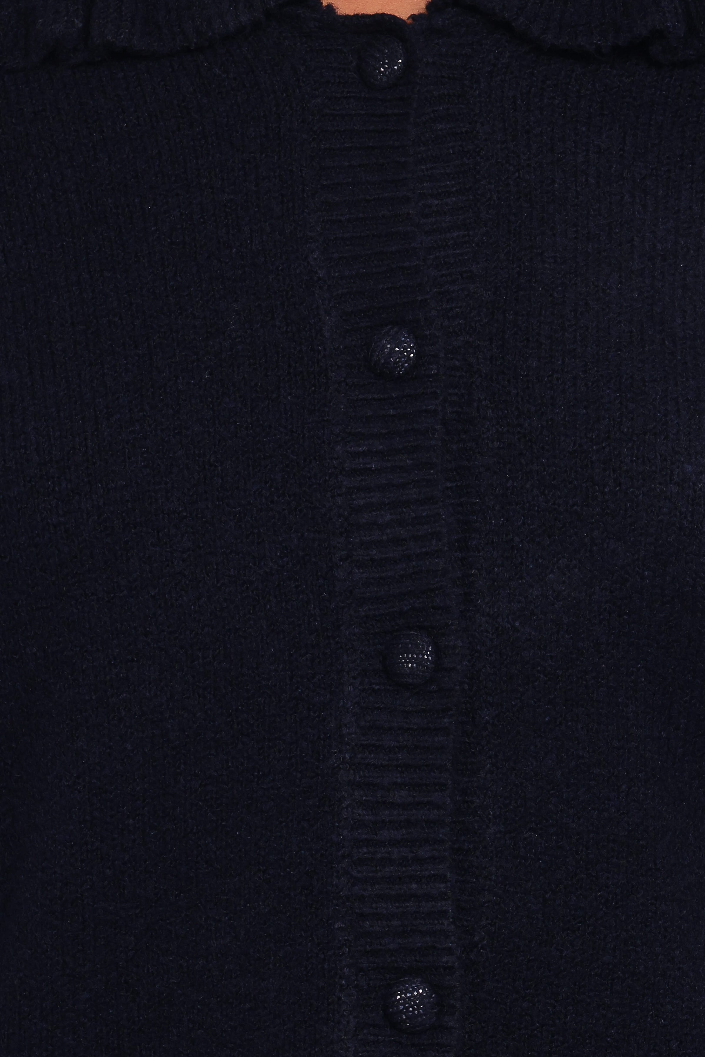 Petal and Pup USA KNITWEAR Carmello Frill Collar Cardigan - Navy