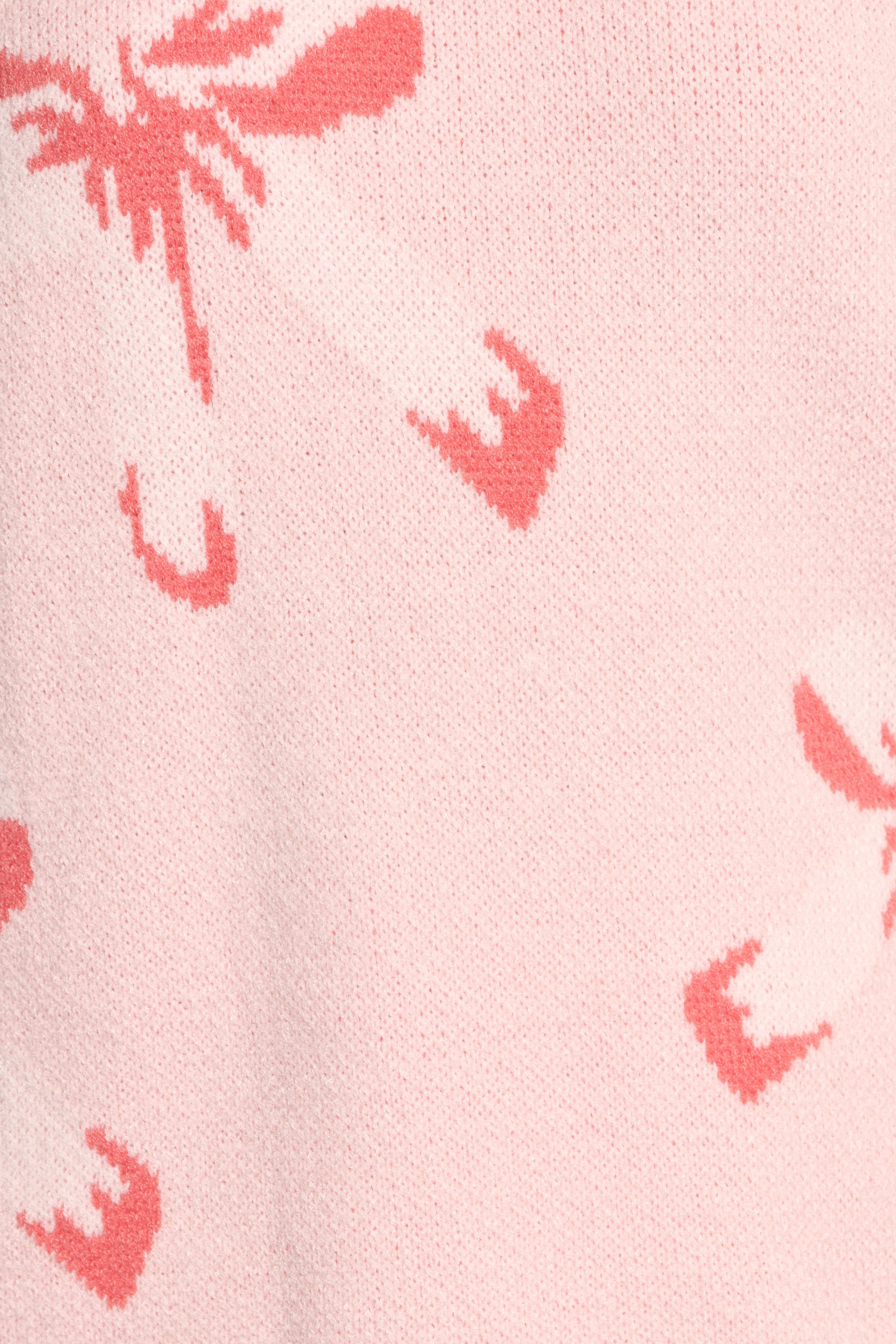 Petal and Pup USA KNITWEAR Carrington Bow Print Knit Sweater - Pink