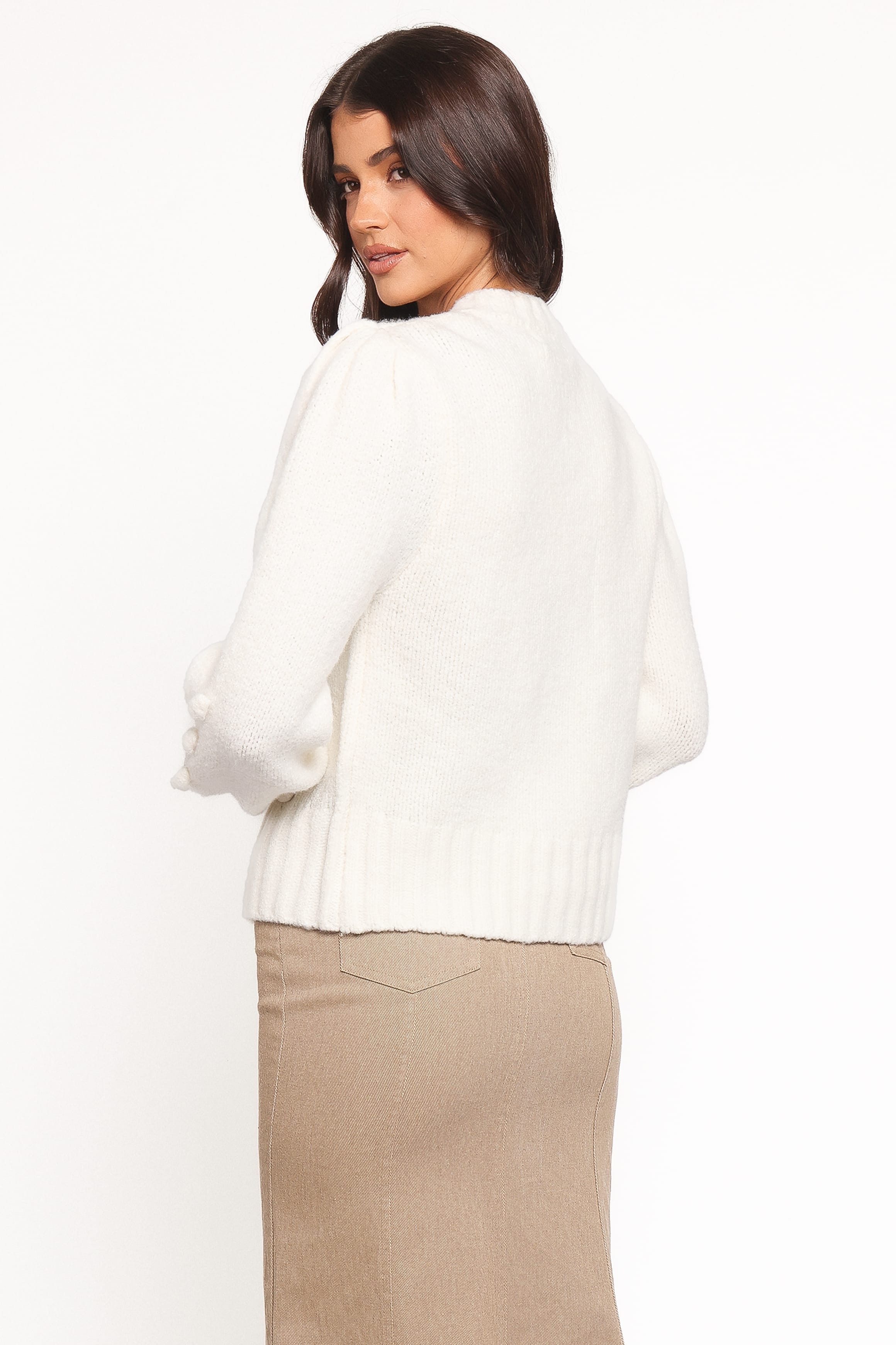 Petal and Pup USA KNITWEAR Cleo Floral Cardigan - Cream