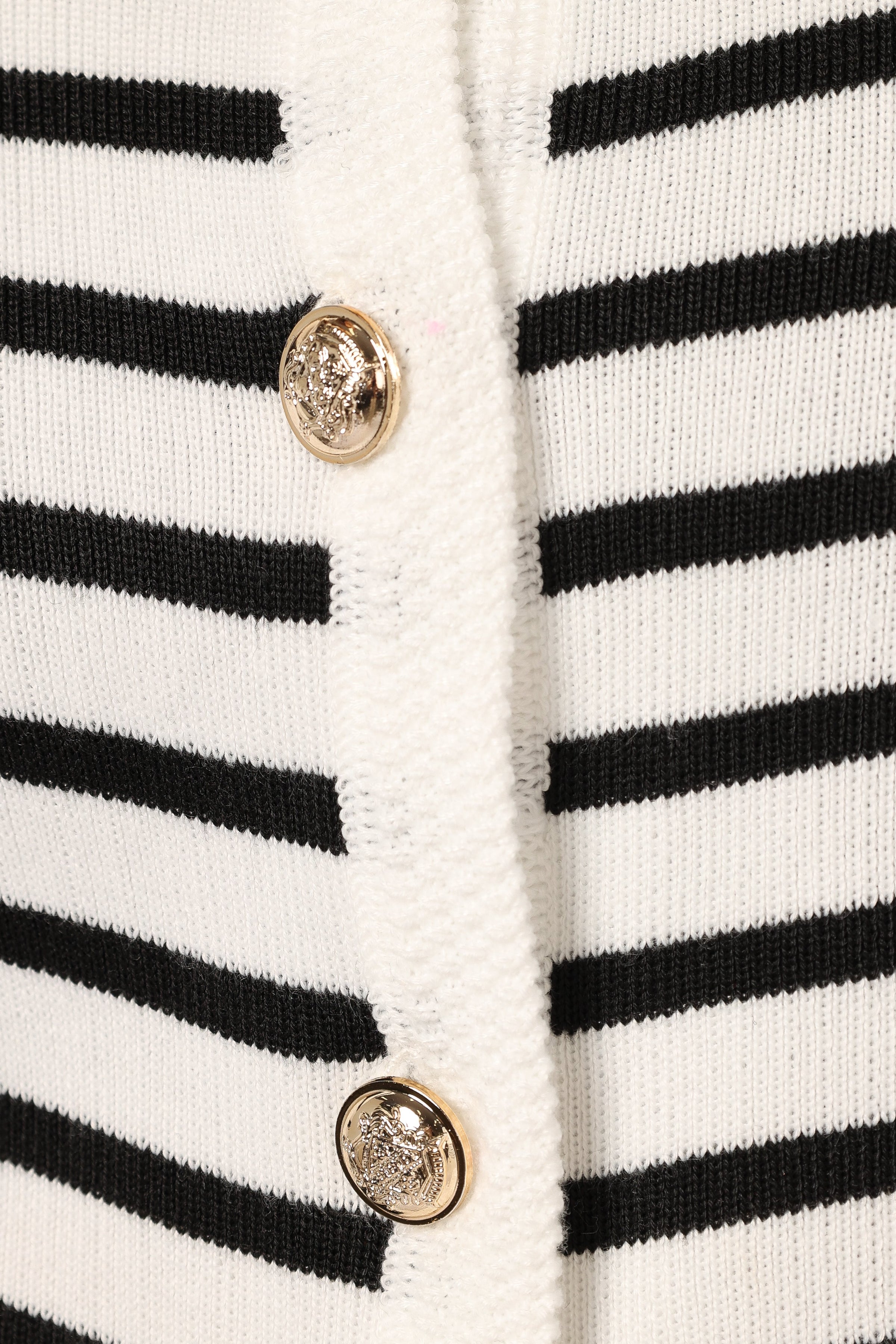 Petal and Pup USA KNITWEAR Cynthia Striped Button Front Cardigan - Black/Cream