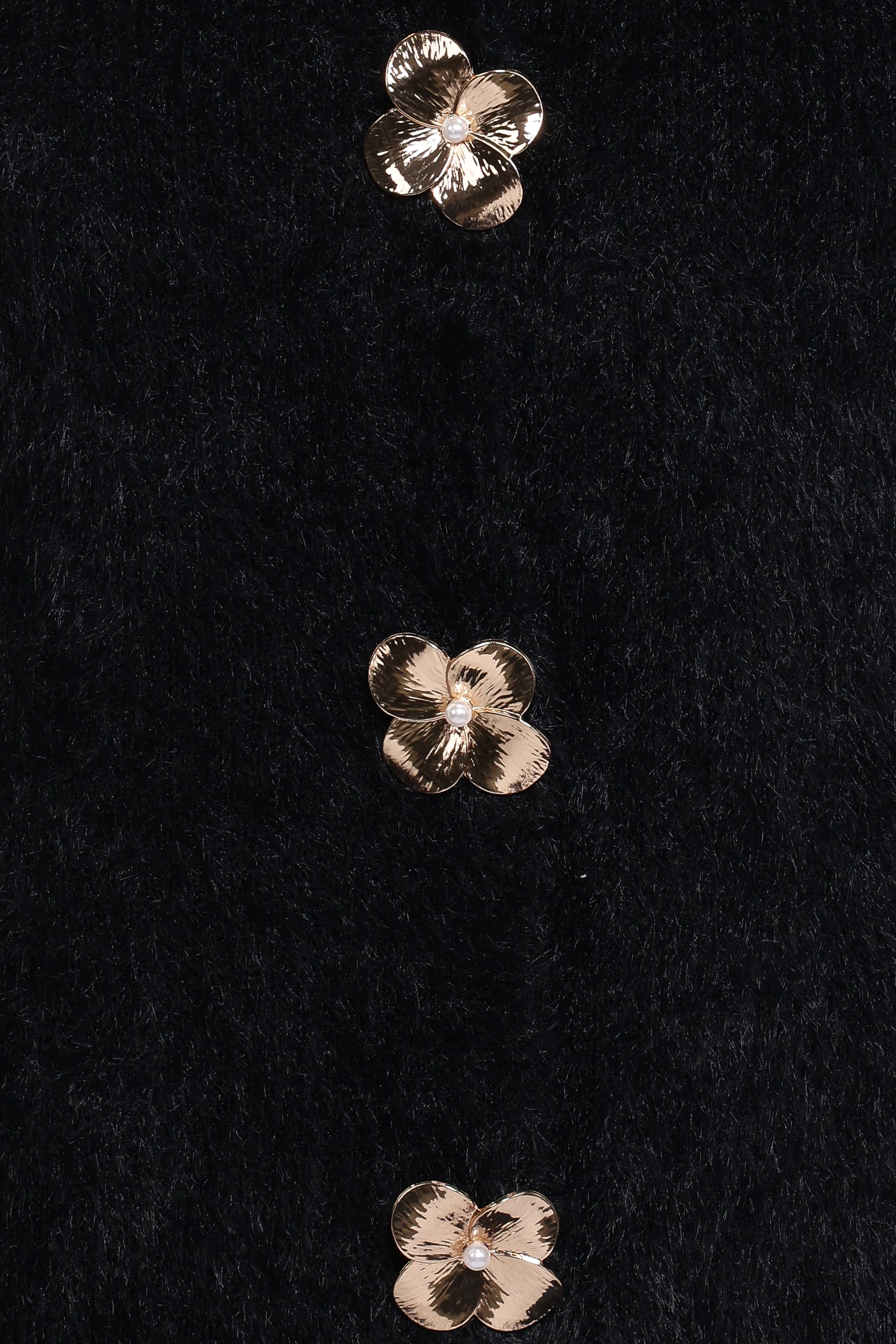 Petal and Pup USA KNITWEAR Donna Flower Button Cardigan - Black