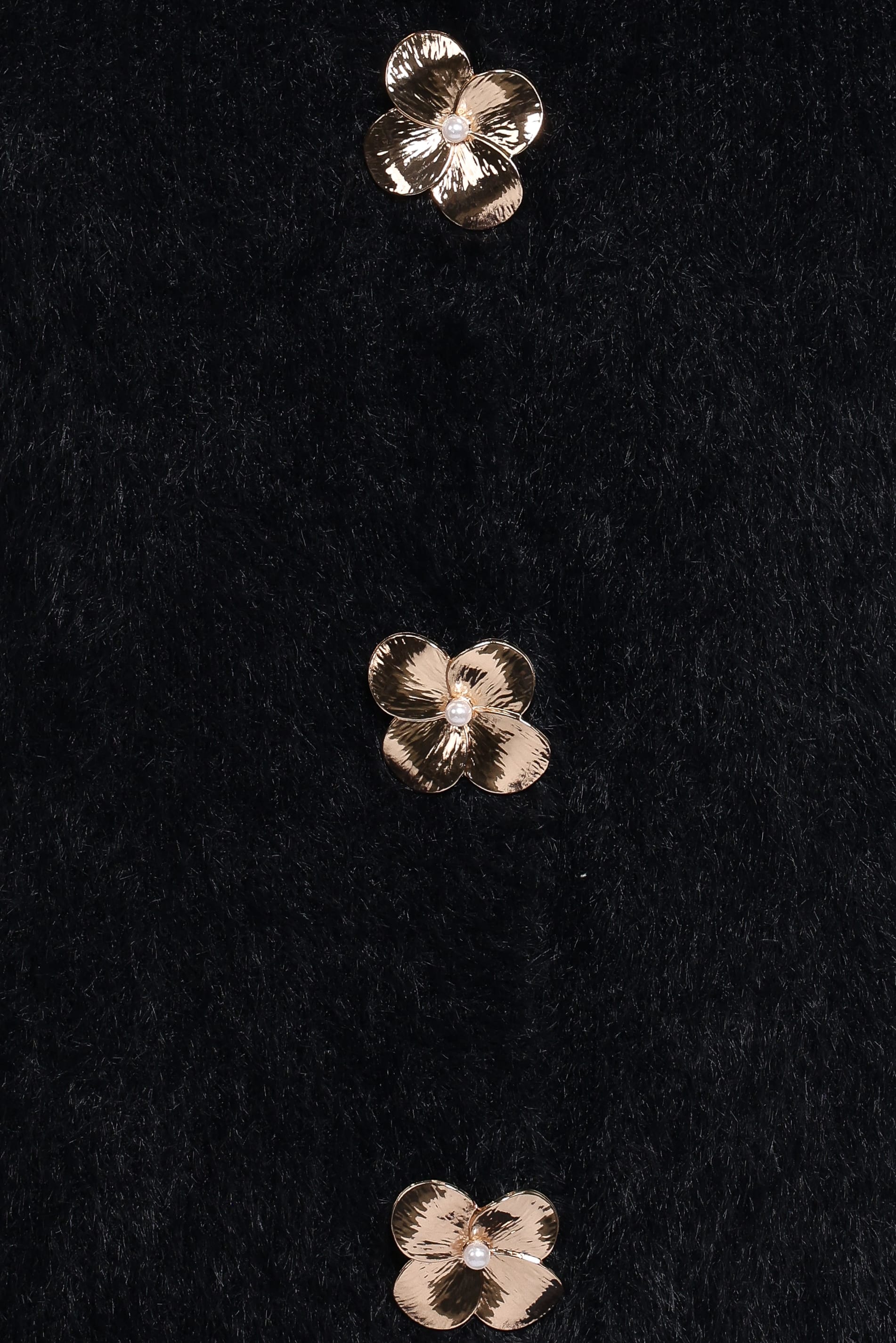 Petal and Pup USA KNITWEAR Donna Flower Button Cardigan - Black