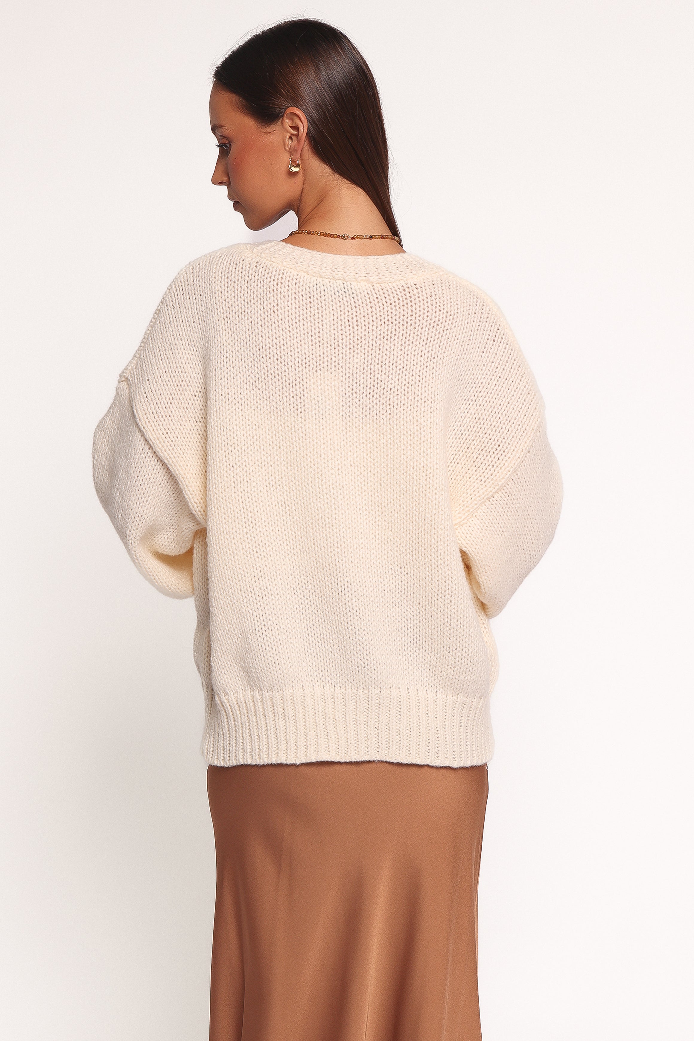 Petal and Pup USA KNITWEAR Doralee Rose Cardigan - Cream