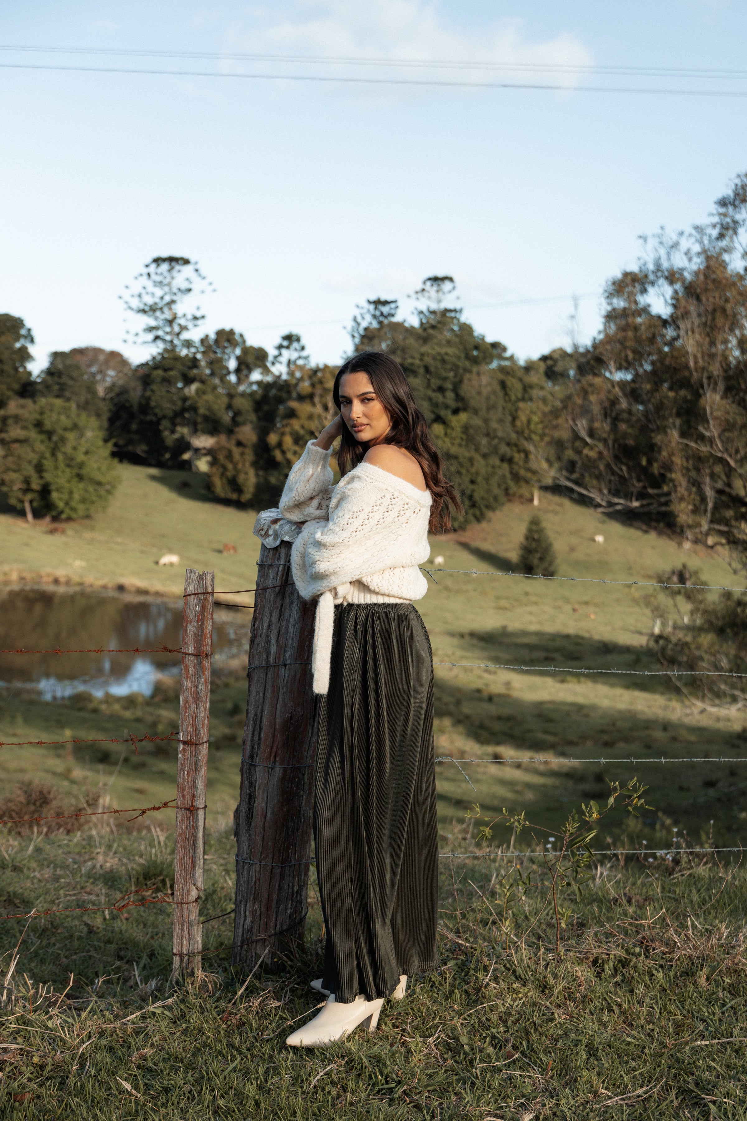 Petal and Pup USA KNITWEAR Etta Ballet Wrap Knit Sweater - Cream