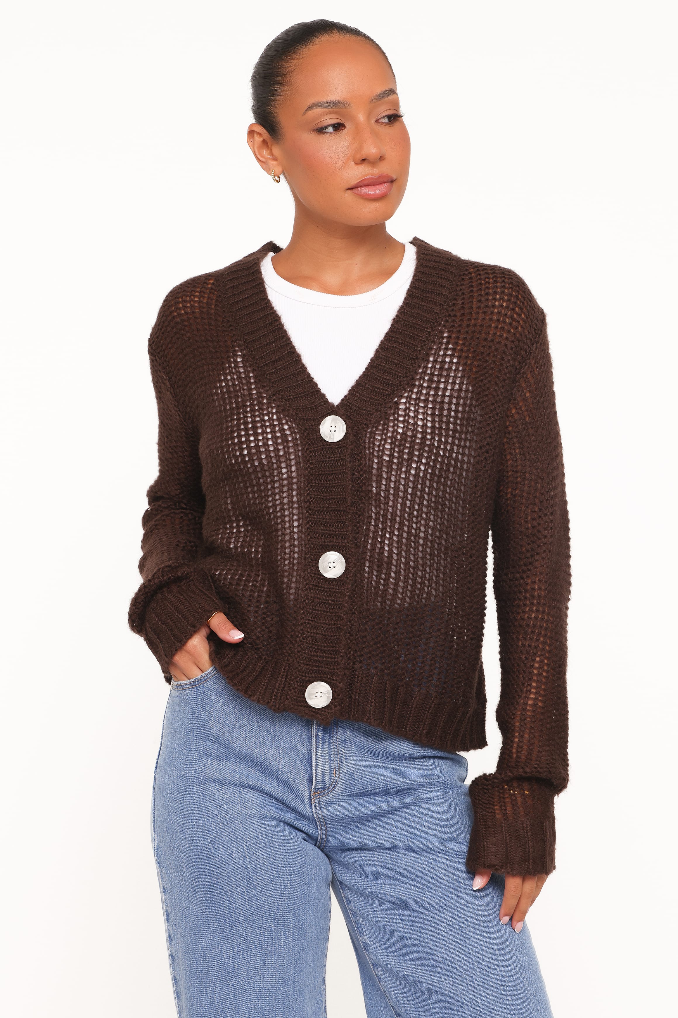 Petal and Pup USA KNITWEAR Gardner Cardigan - Coffee