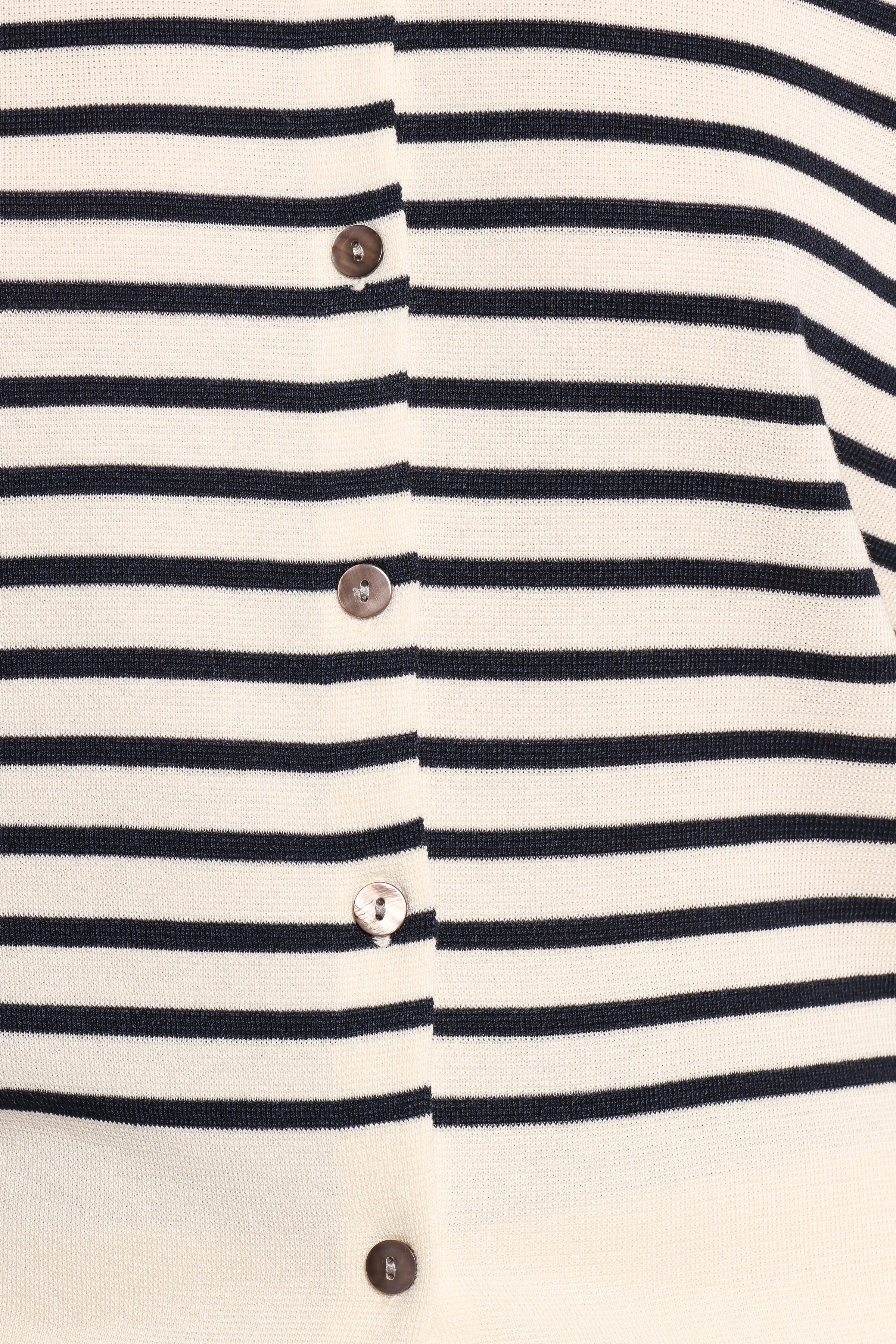 Petal and Pup USA KNITWEAR Gavi Button Front Striped Cardigan - Off White/Navy (Hold for Rack)