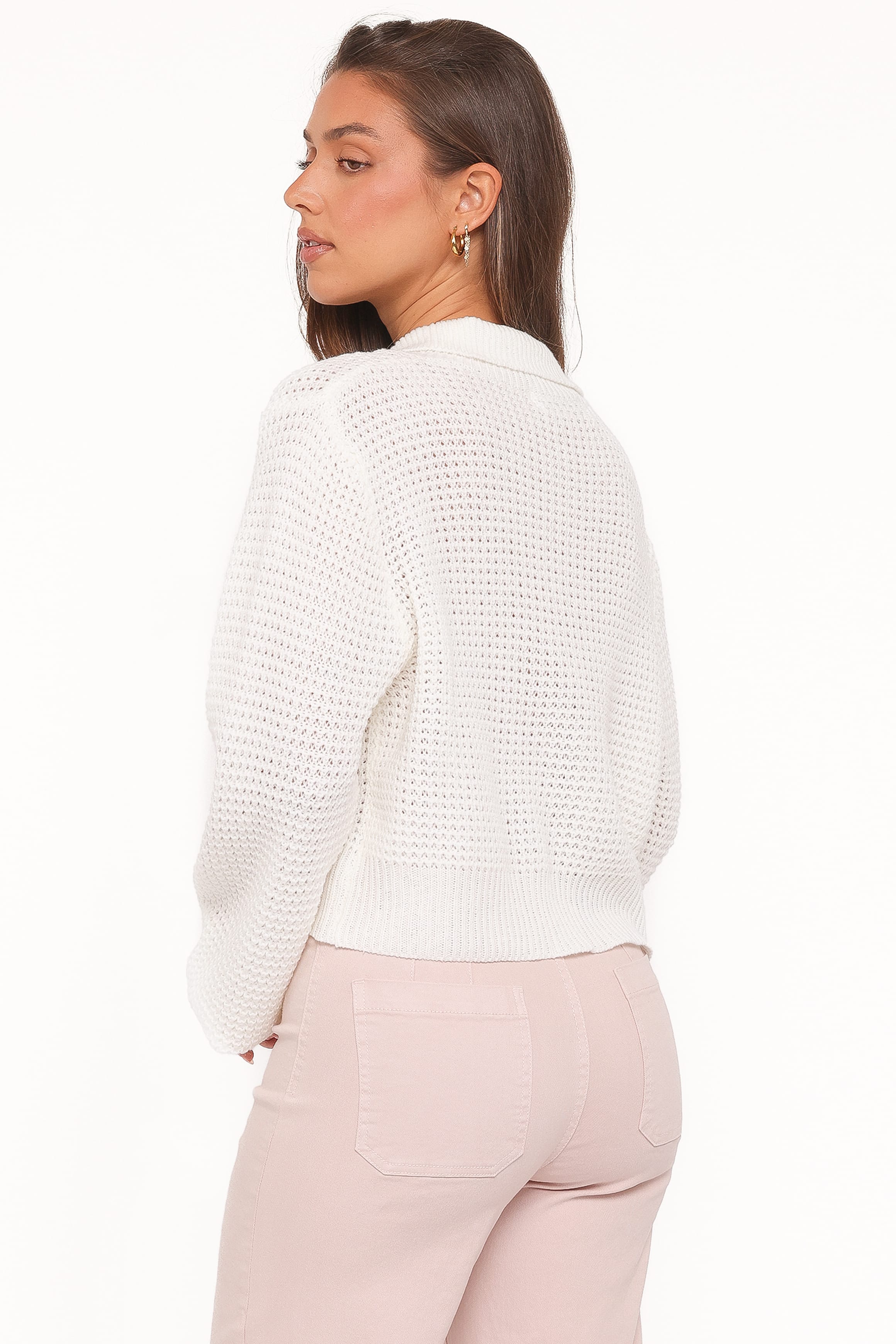Petal and Pup USA KNITWEAR Inara Zip Cardigan - Cream