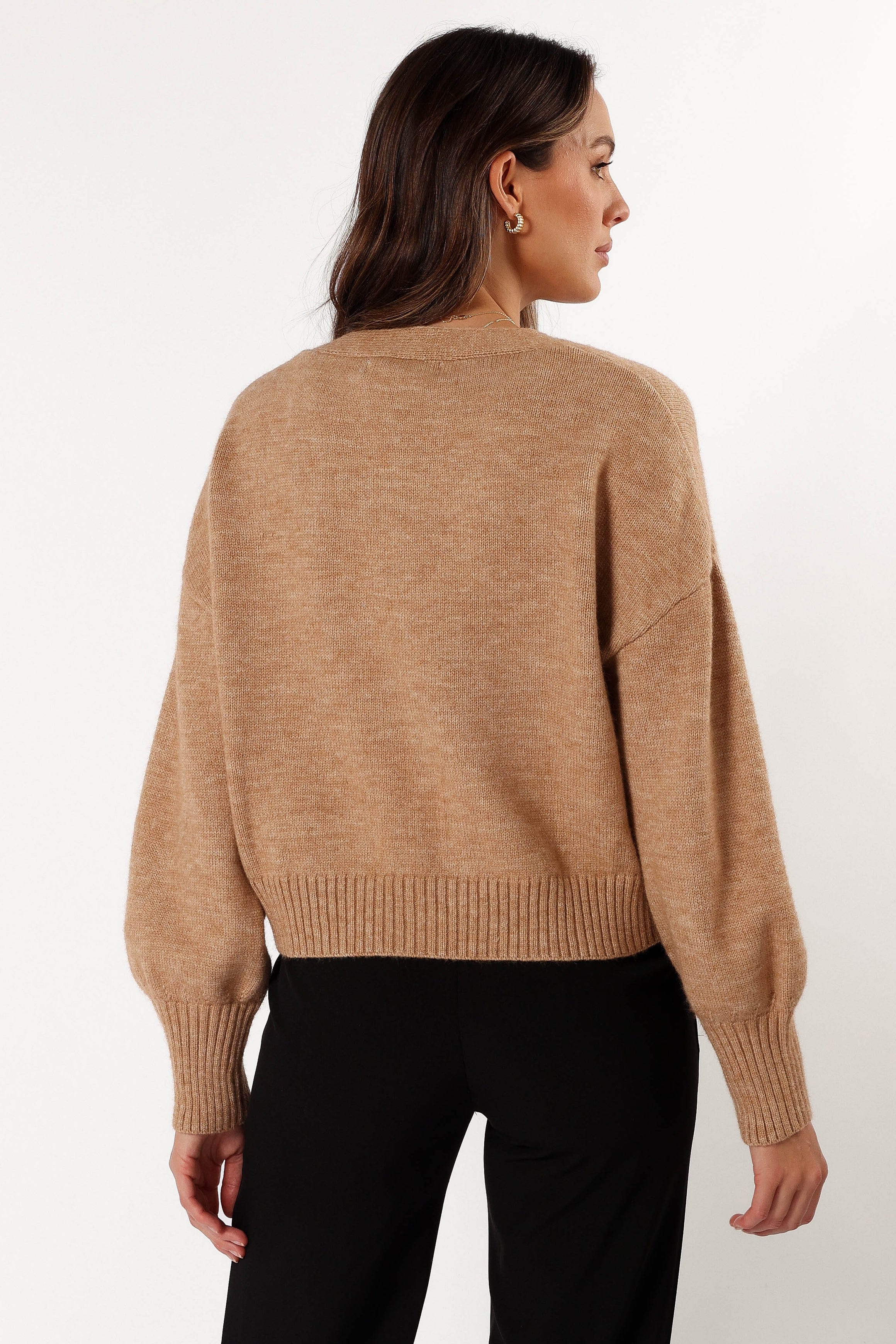 Petal and Pup USA KNITWEAR Isabel Button Front Cardigan - Beige