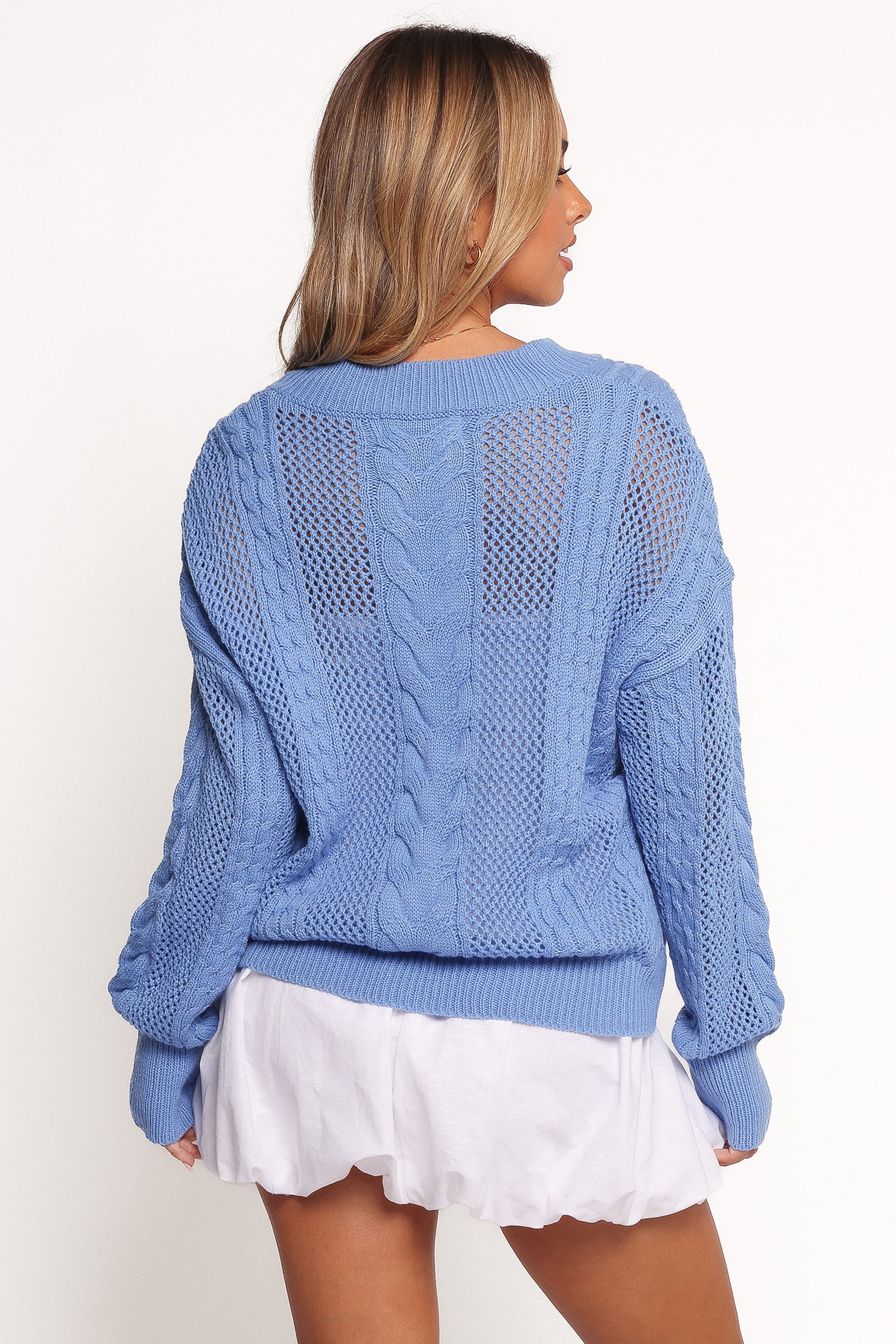 Petal and Pup USA KNITWEAR Janie Knit Sweater - Blue