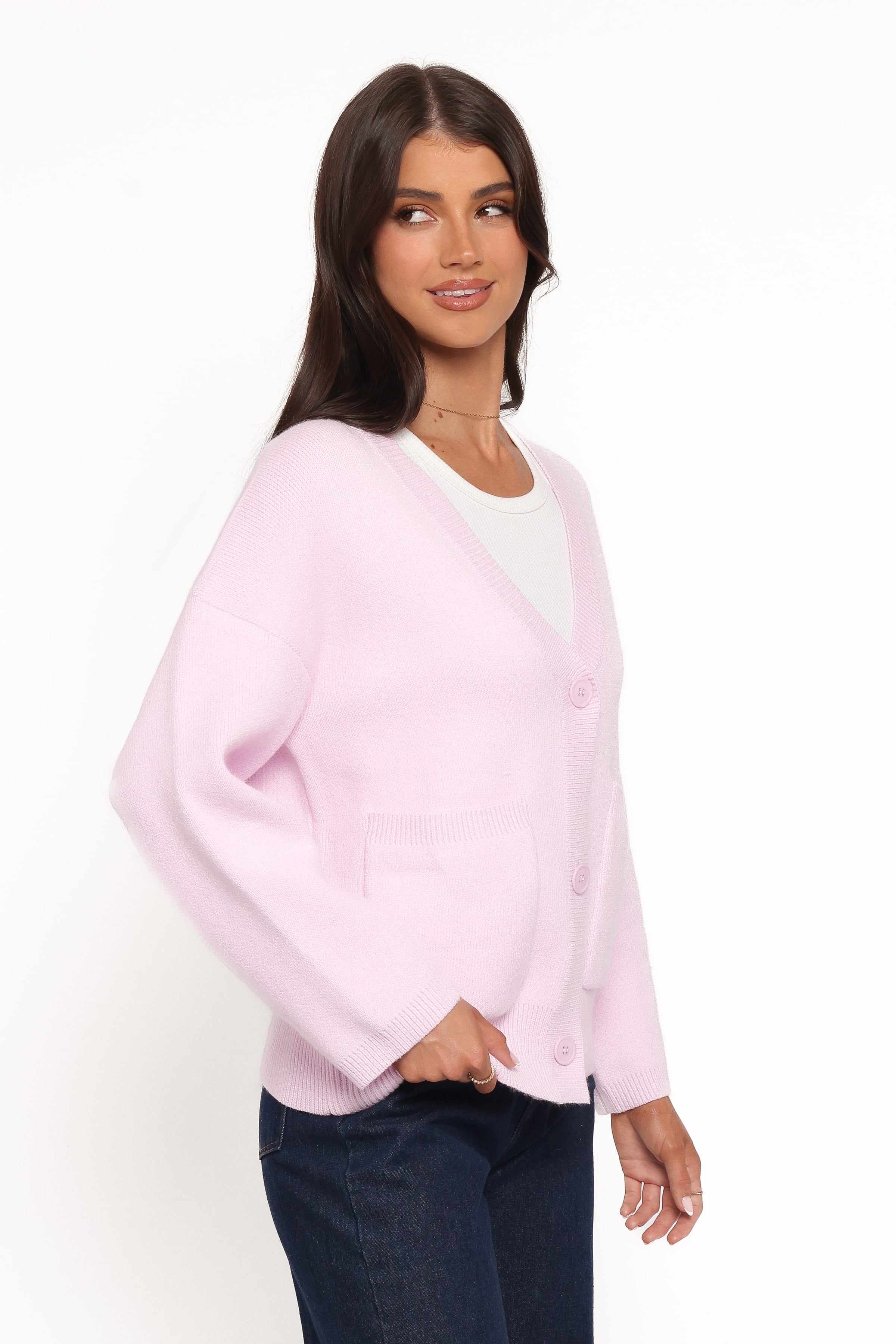 Petal and Pup USA KNITWEAR Jayden Cardigan - Pale Pink